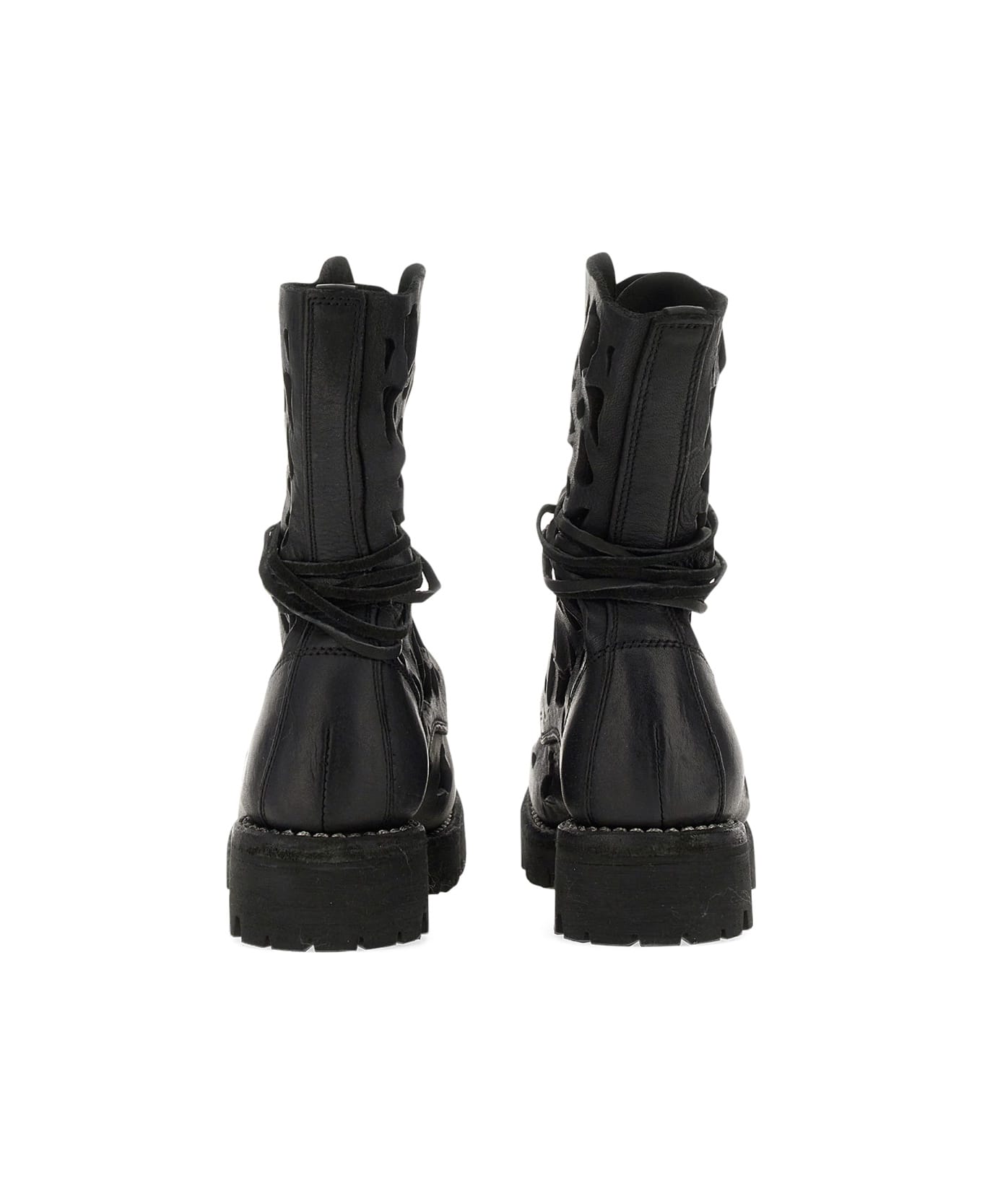 Guidi Ankle Boot With Cut Out Details - BLACK ブーツ