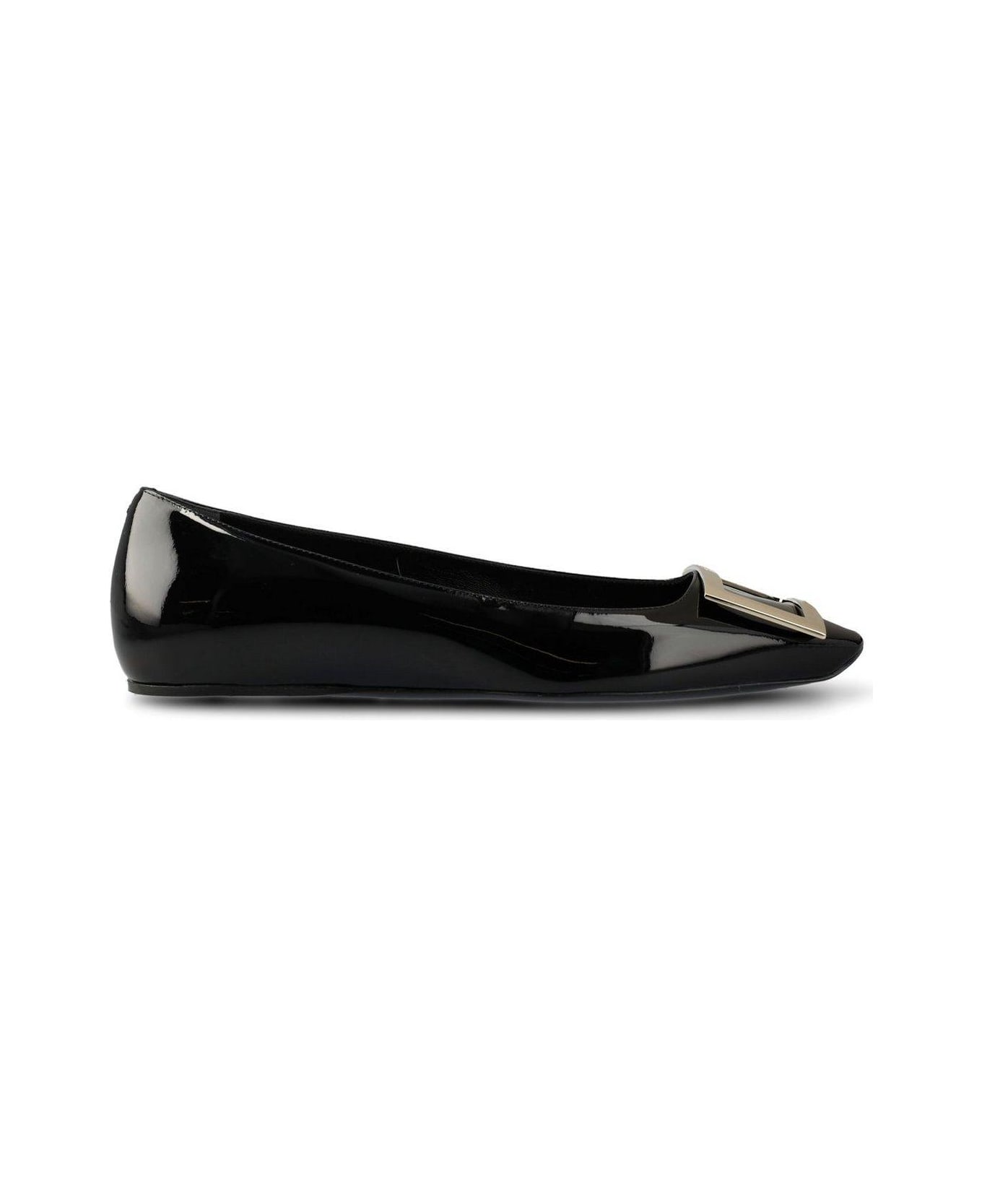 Roger Vivier Trompette Buckle Ballerina Flats - Black
