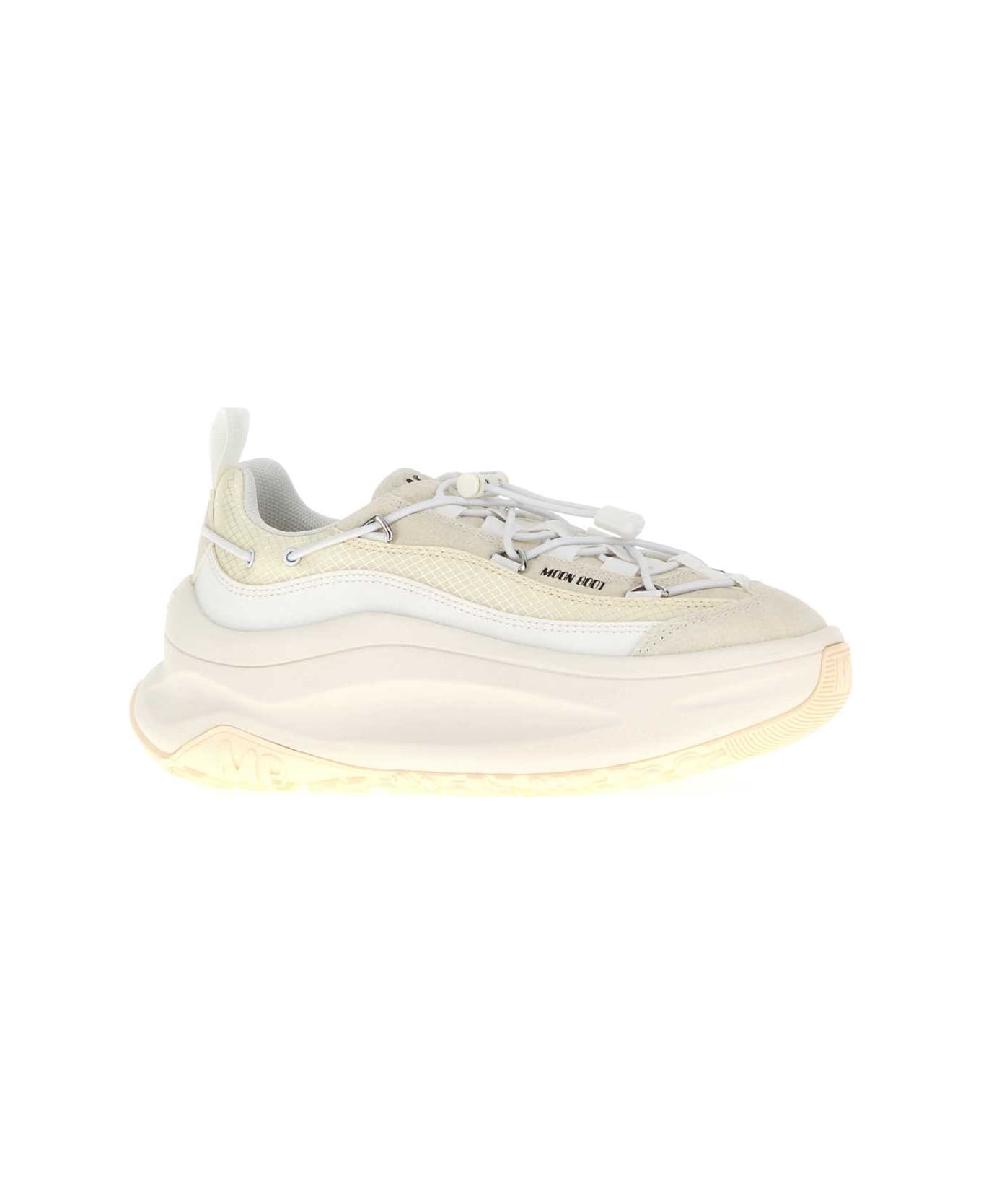 Moon Boot White Fabric Moon247 Sneakers - WHITE