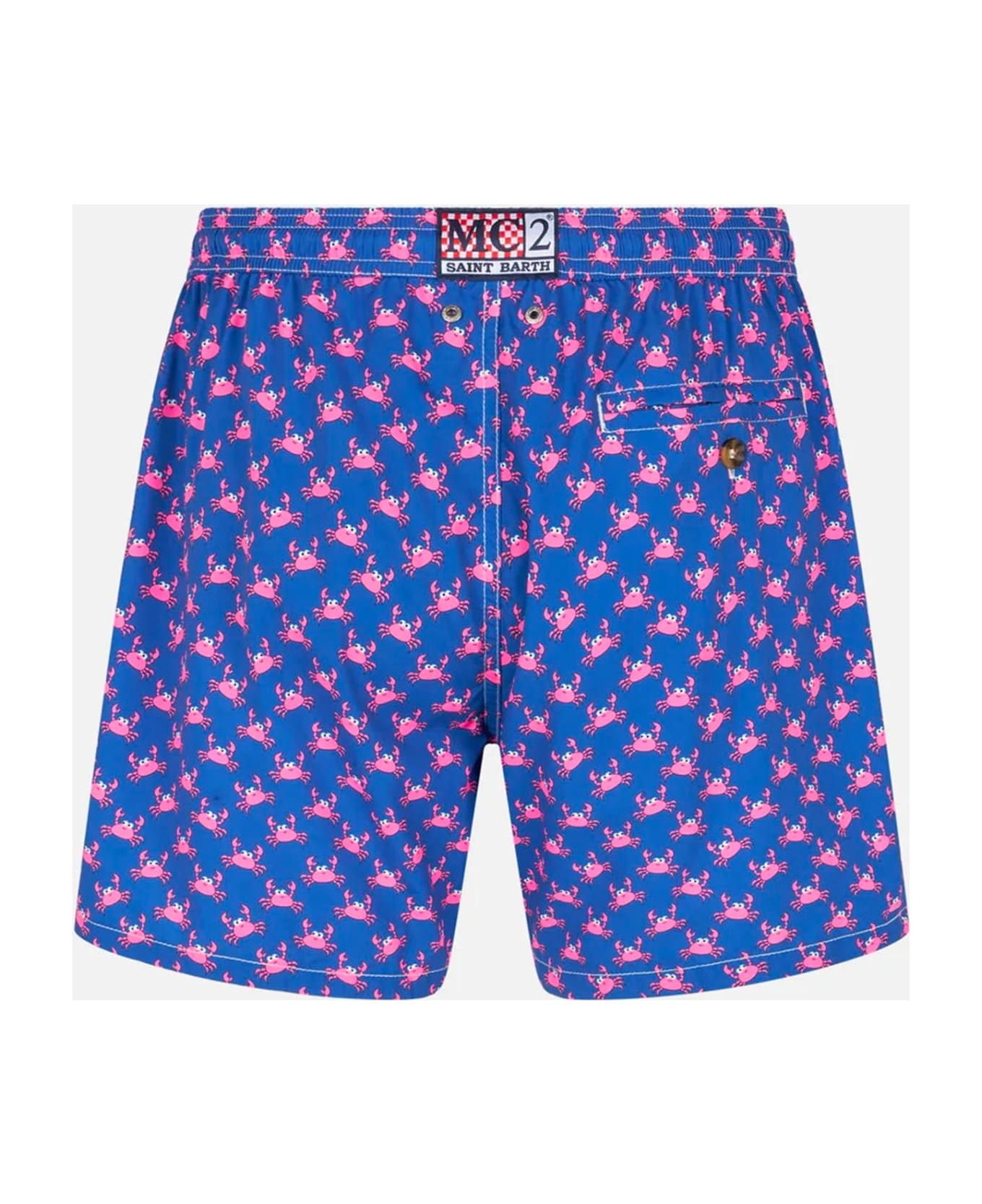MC2 Saint Barth Man Light Fabric Comfort Swim Shorts With Crabs Print - BLUE