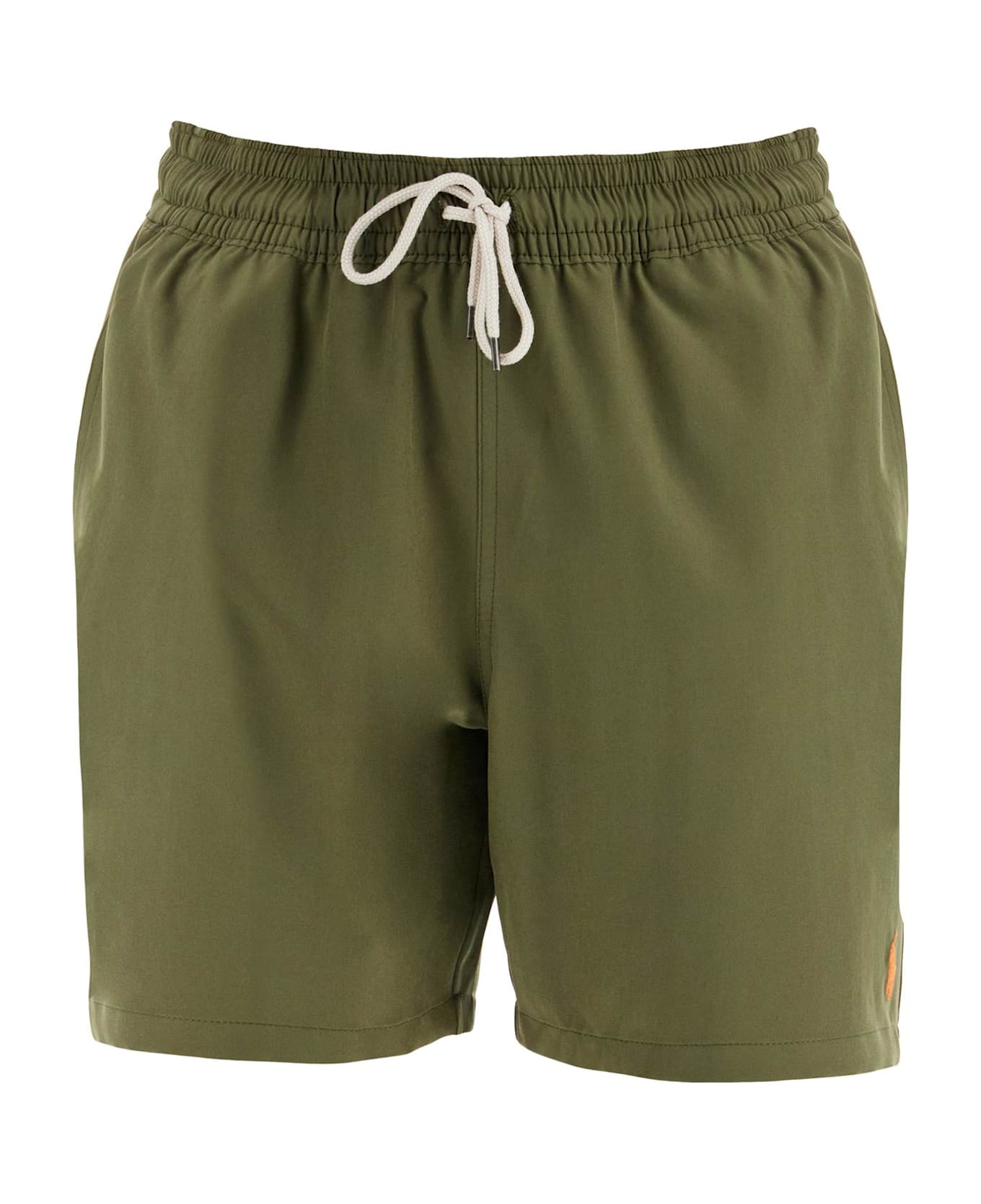 Polo Ralph Lauren Olive Green Swim Trunks In Recycled Polyester With Embroidered Logo - NEW OLIVE (Green)