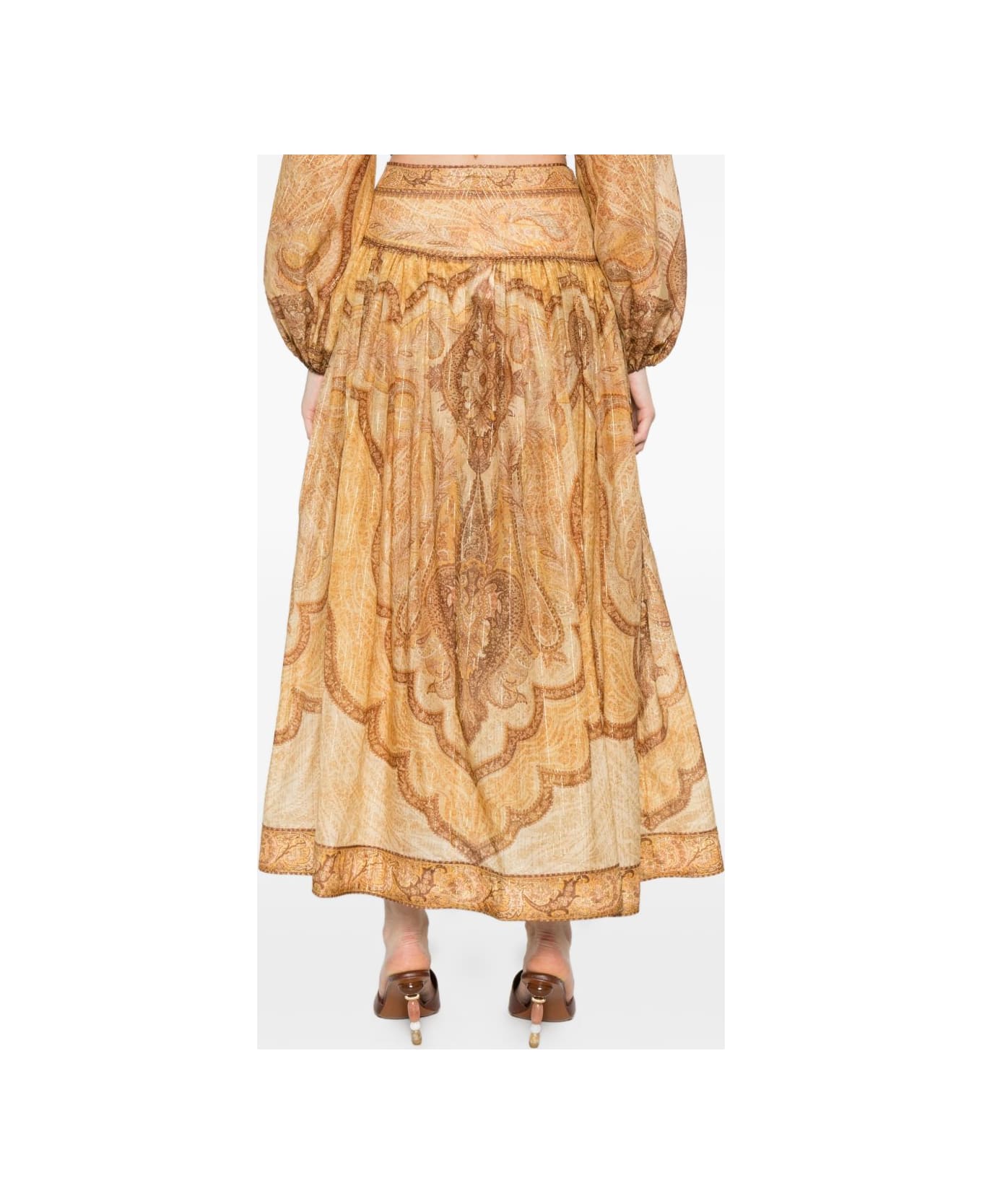 Zimmermann Wanderlust Cotton And Silk Maxi Skirt - Beige