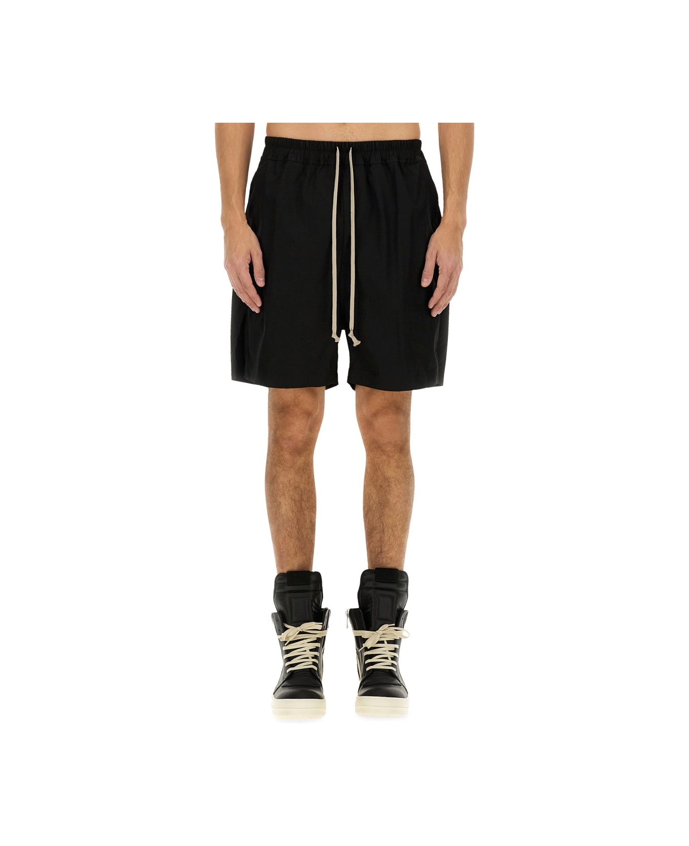 Rick Owens Cotton Bermuda Shorts - BLACK