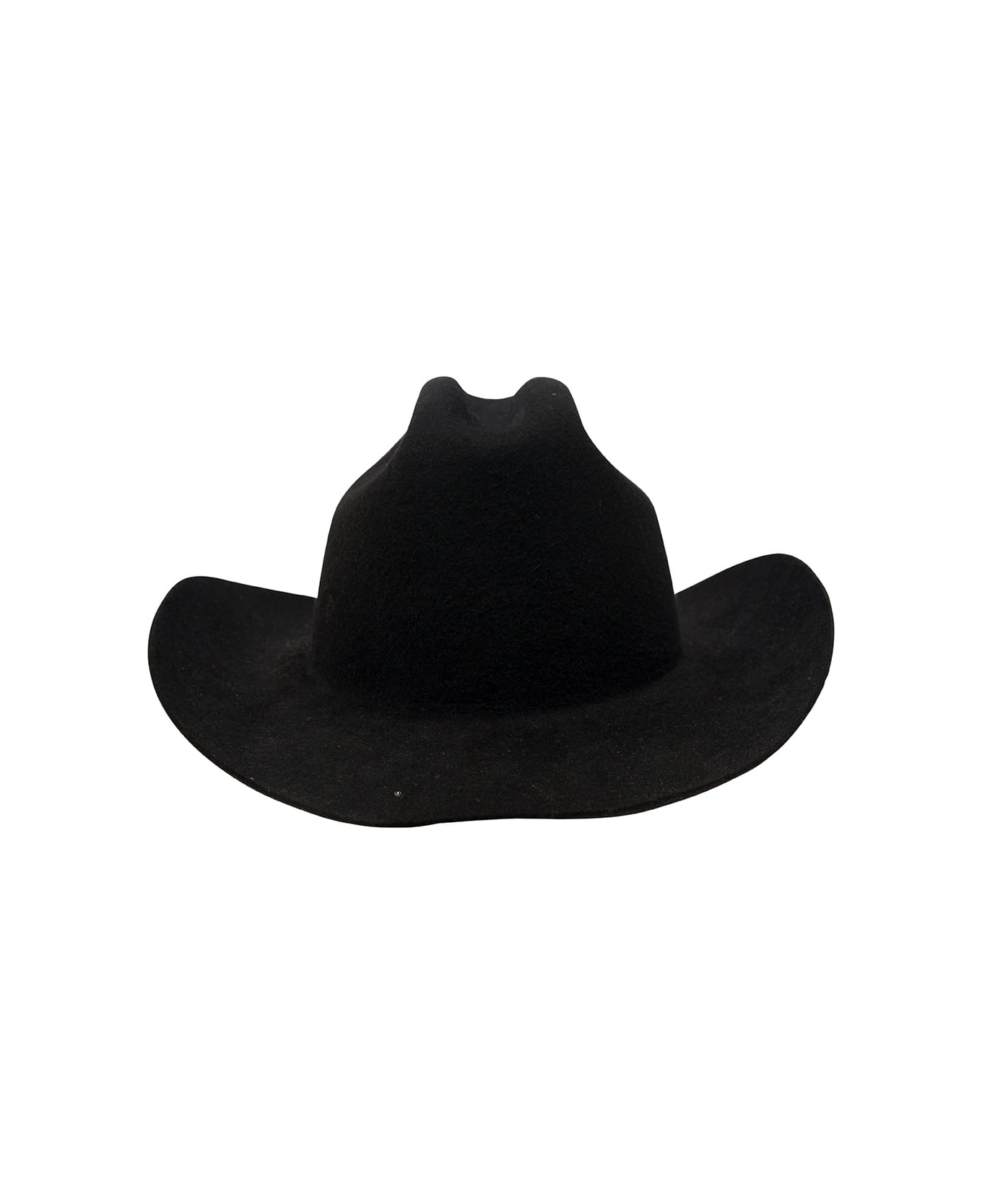 Ruslan Baginskiy Black Cowboy Hat With Logo Patch In Felt Woman - Black 帽子
