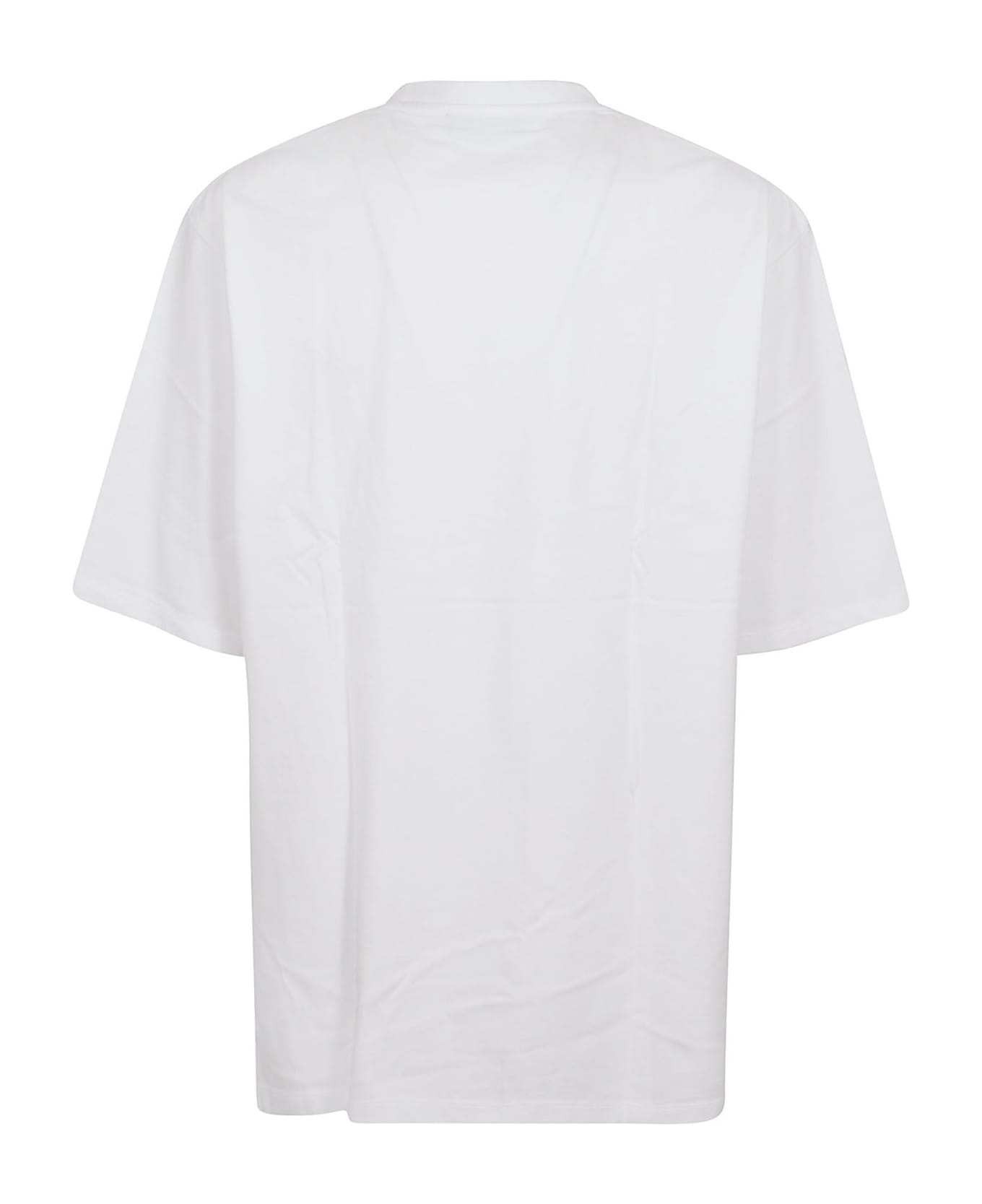 Balmain Logo Detailed Crewneck T-shirt - Gab Blanc Noir