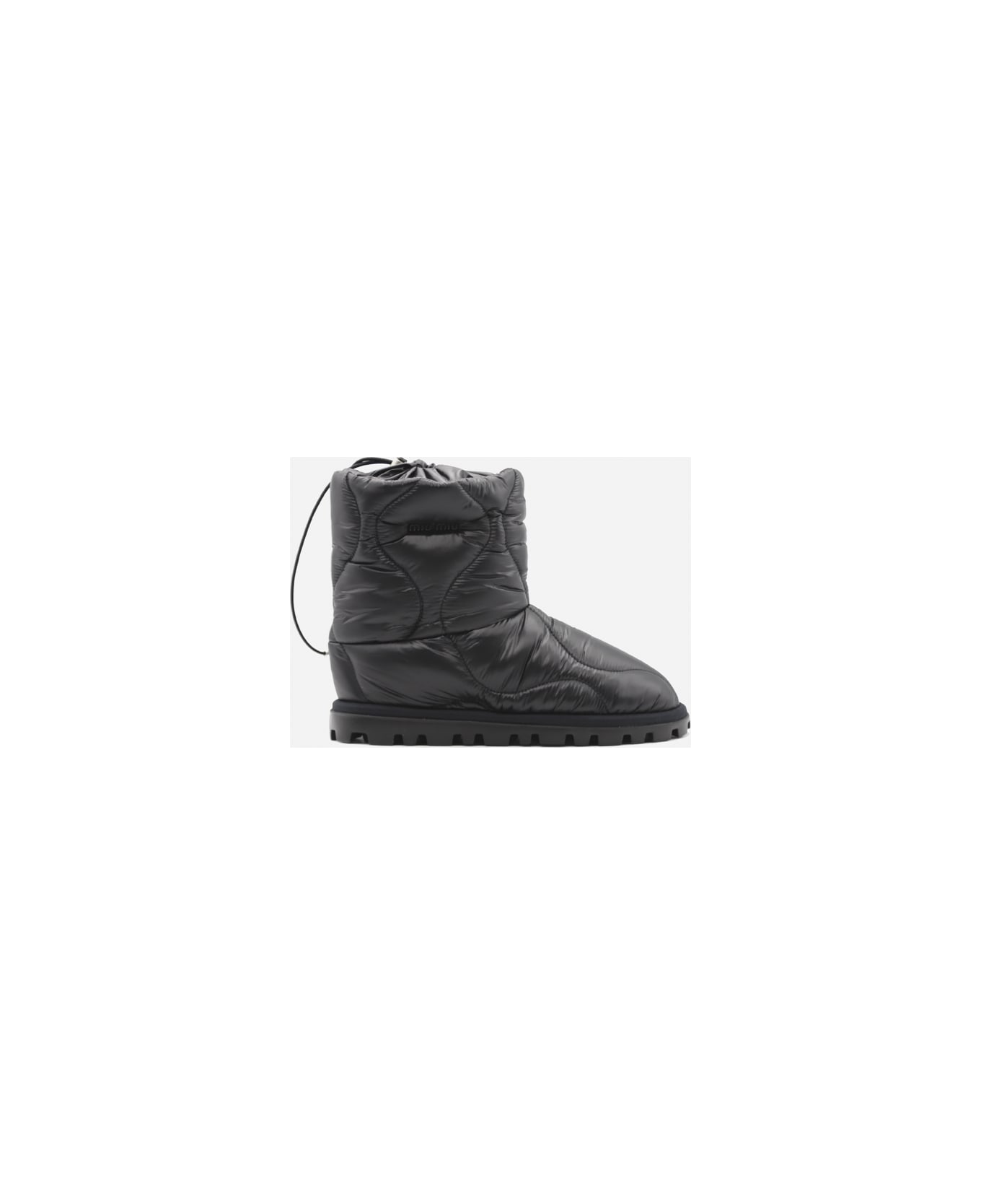 Miu Miu Padded Nylon Ankle Boots - Black