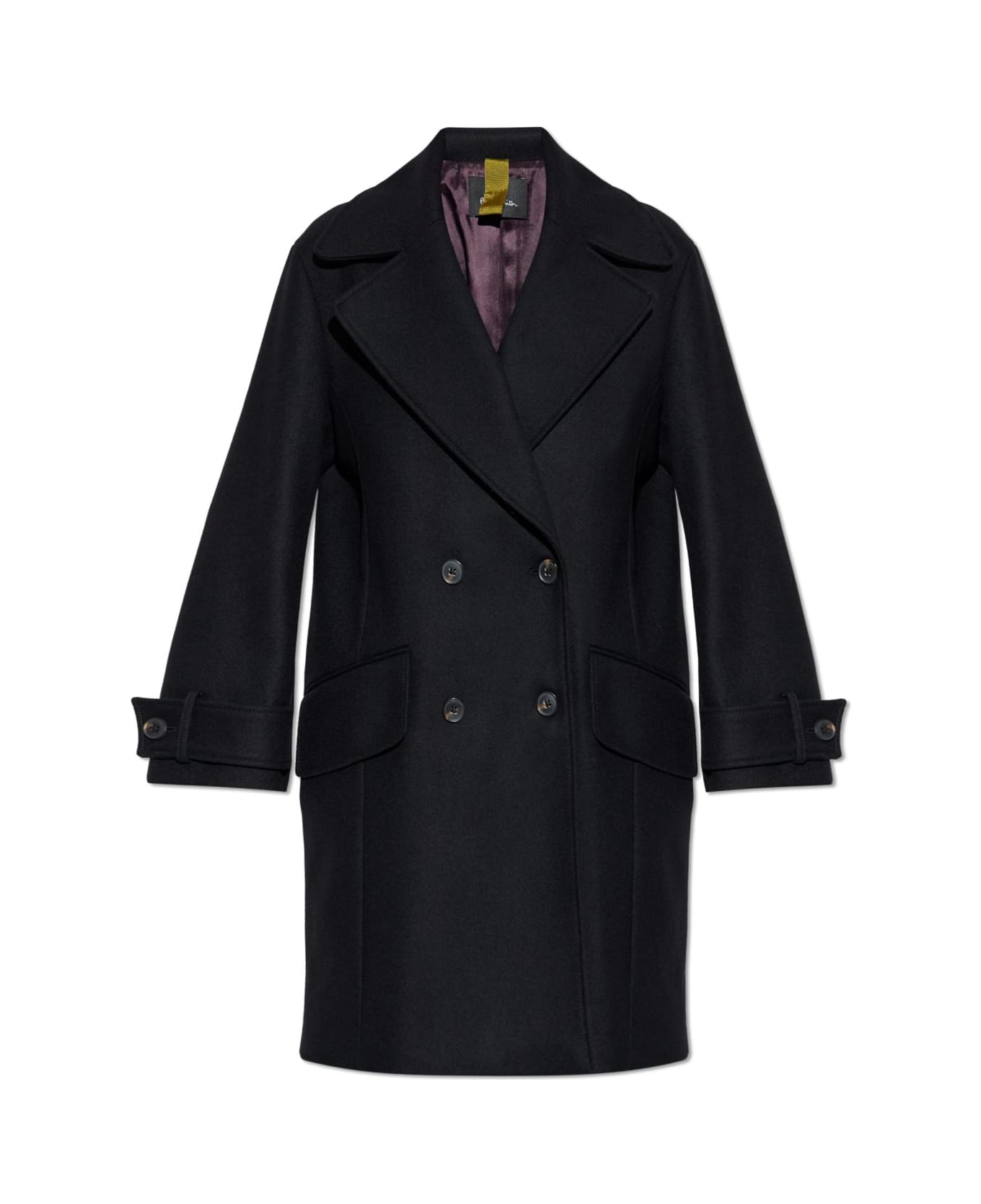 Paul Smith Ps Paul Smith Double-breasted Coat - Black