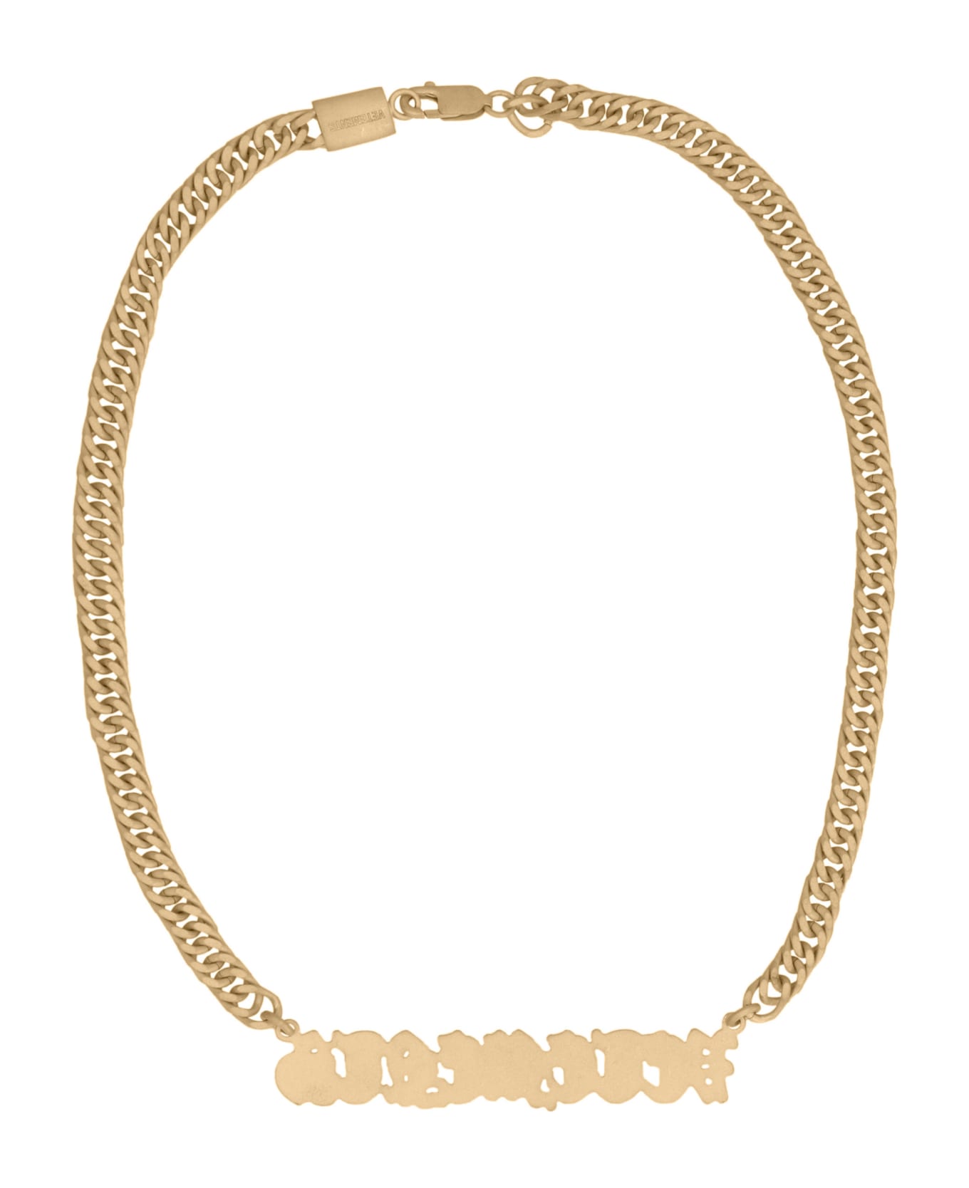VETEMENTS Gothic Logo Charms Necklace - Gold