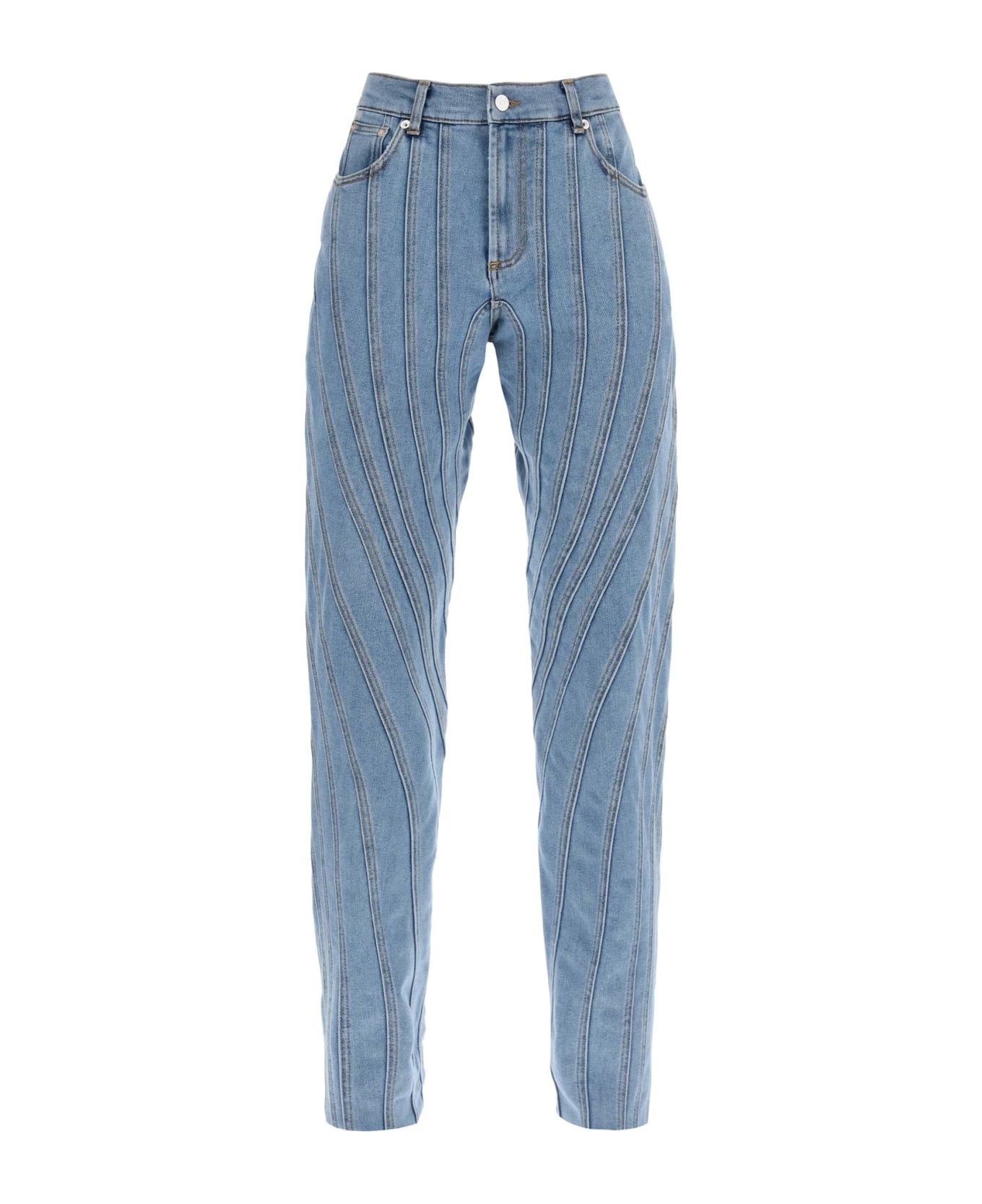 Mugler Spiral Baggy Jeans - MEDIUM BLUE (Blue)