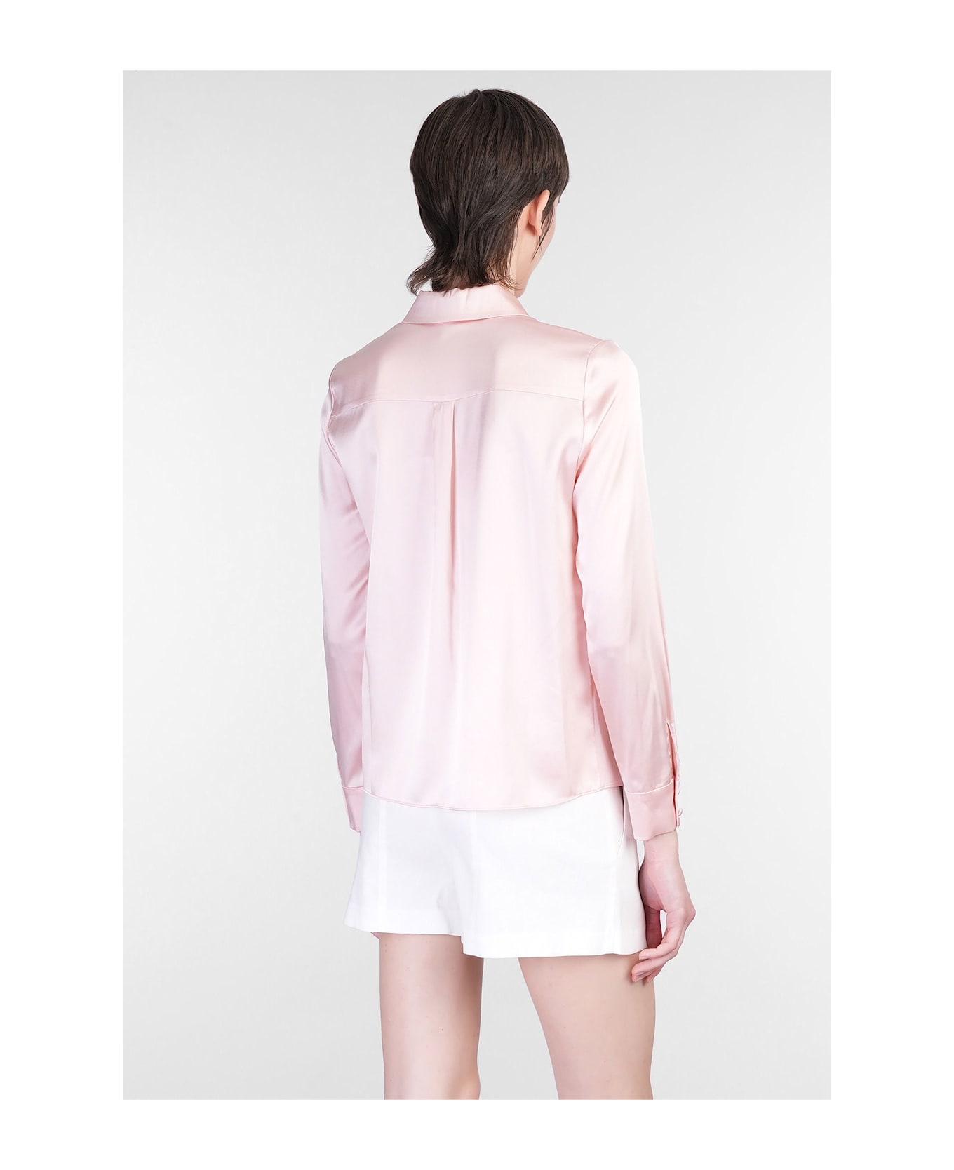Alice + Olivia Willa Shirt In Rose-pink Silk - rose-pink