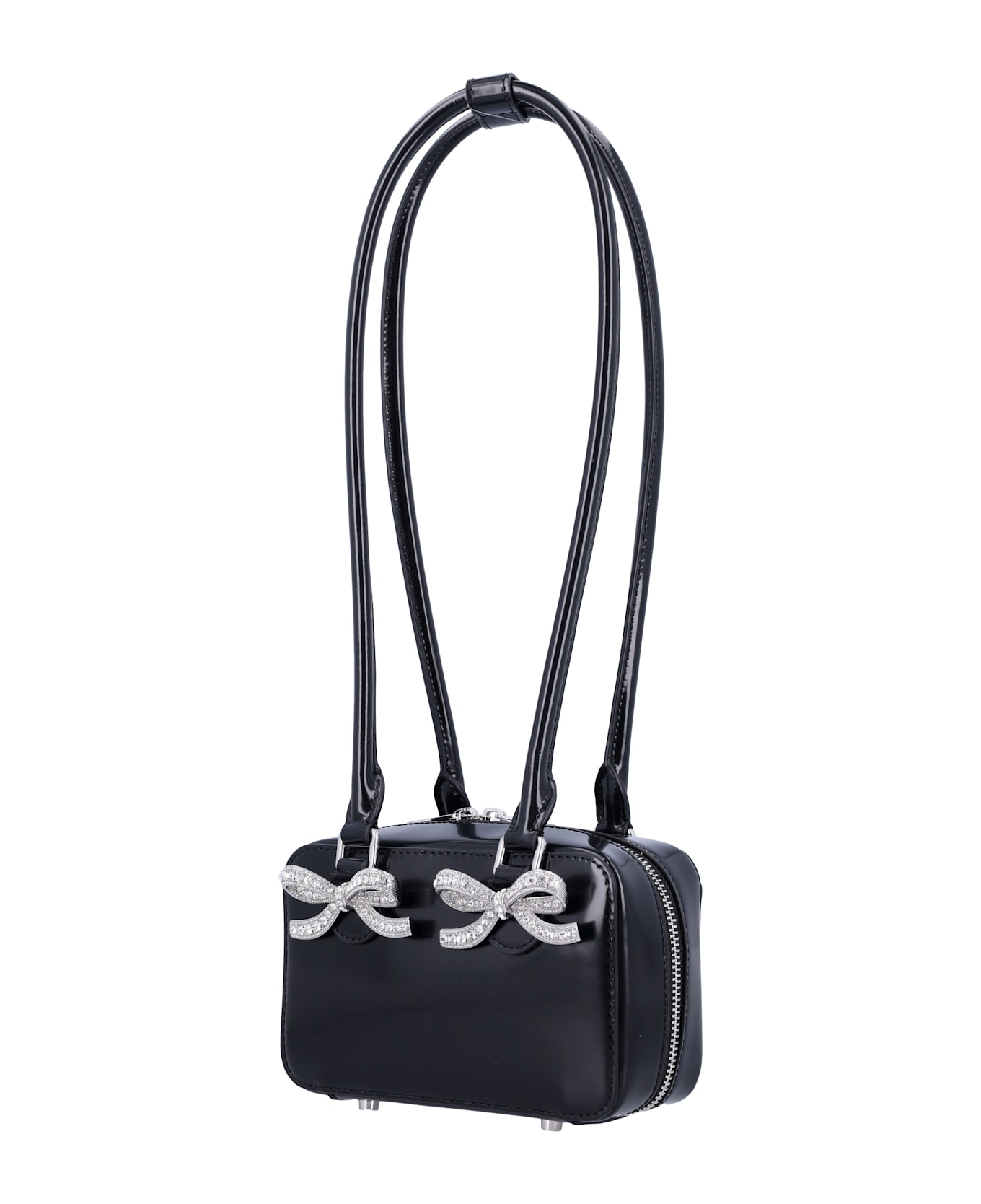self-portrait Leather Shoulder Bag - BLACK