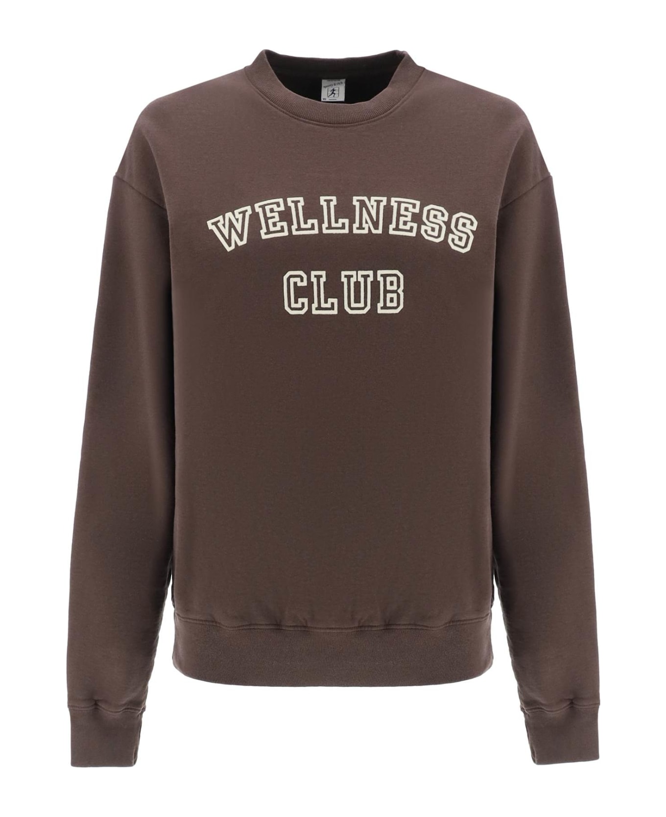 Sporty & Rich Crew-neck Sweatshirt With Lettering Print - CHOCOLATE (Brown)