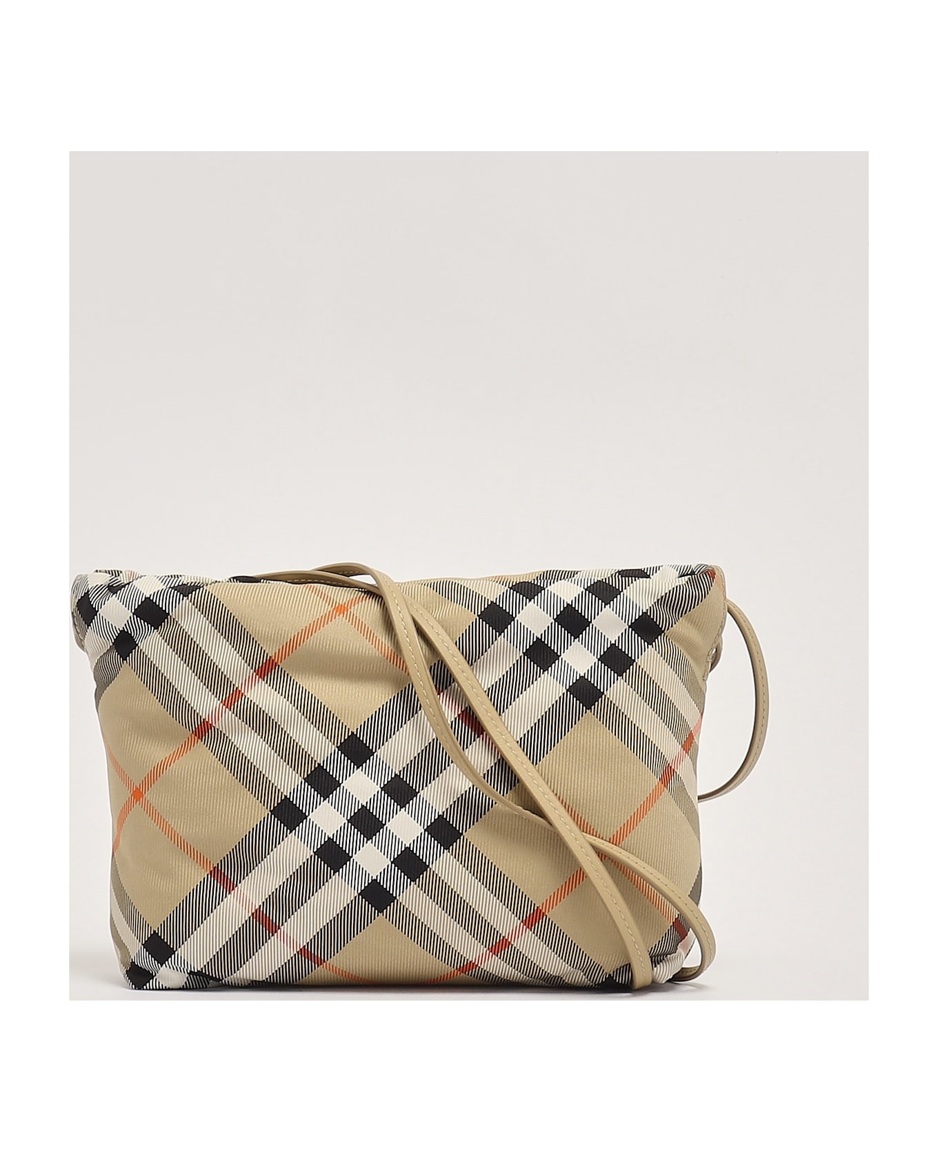 Burberry Drwstrng Pouch Shoulder Bag - CHECK BEIGE