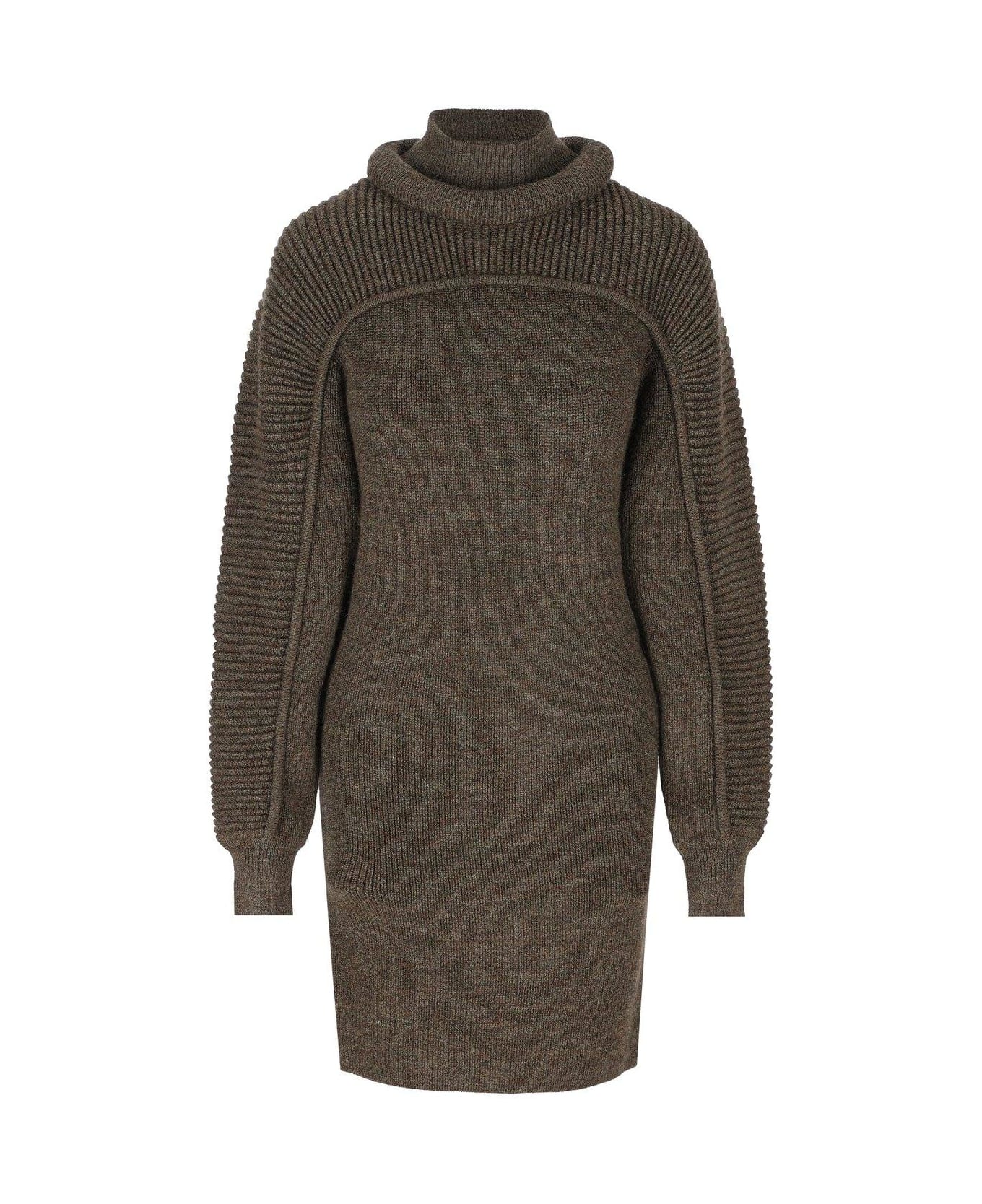 Isabel Marant Hilde Knitted Mini Dress - DARK KHAKI