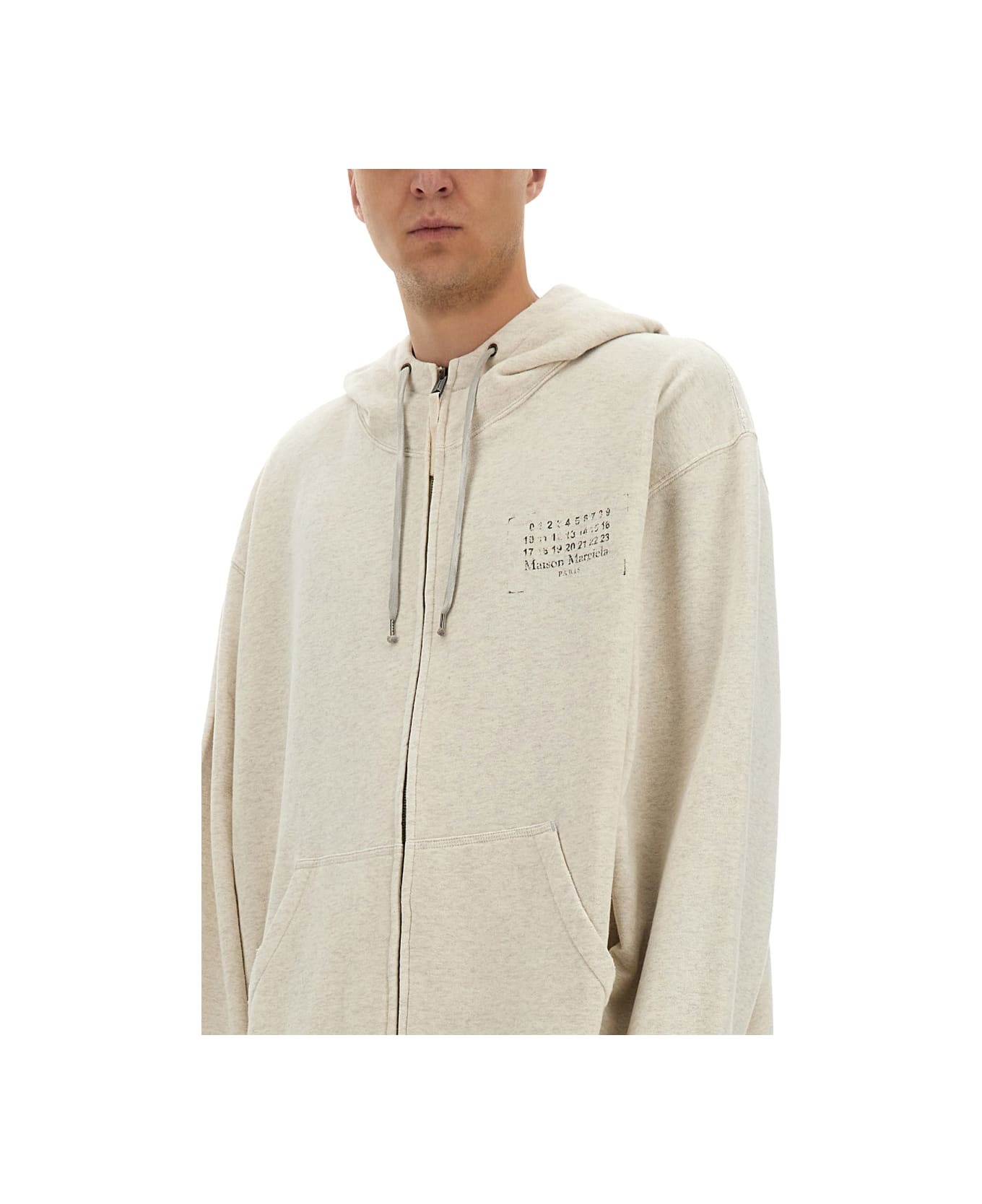 Maison Margiela Sweatshirt With Logo - IVORY