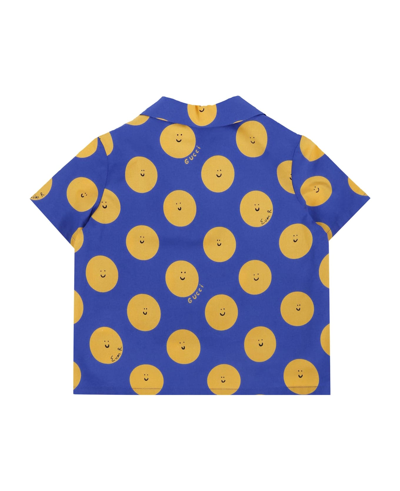 Gucci Blue Shirt For Baby Boy With Sun - Blue