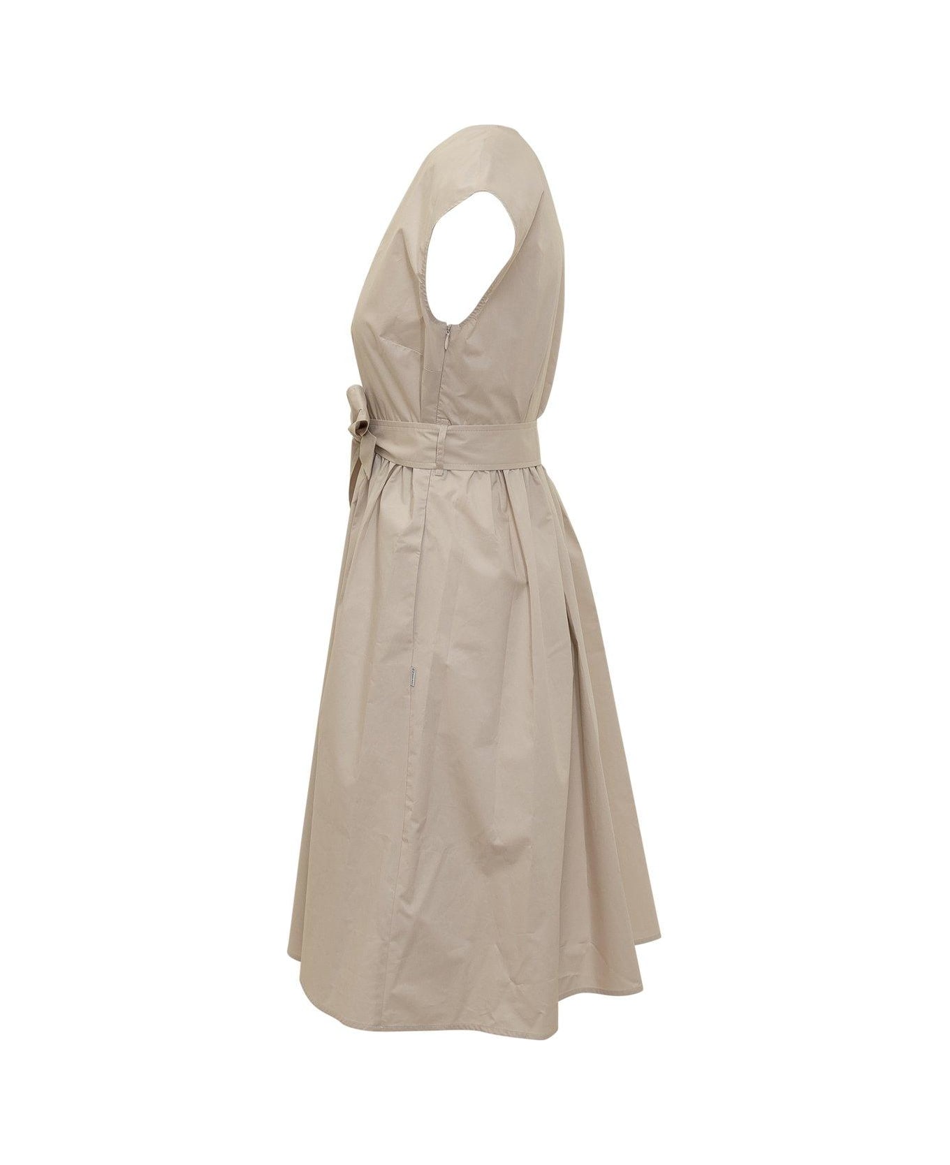 Woolrich Belted Short-sleeved Dress - Beige