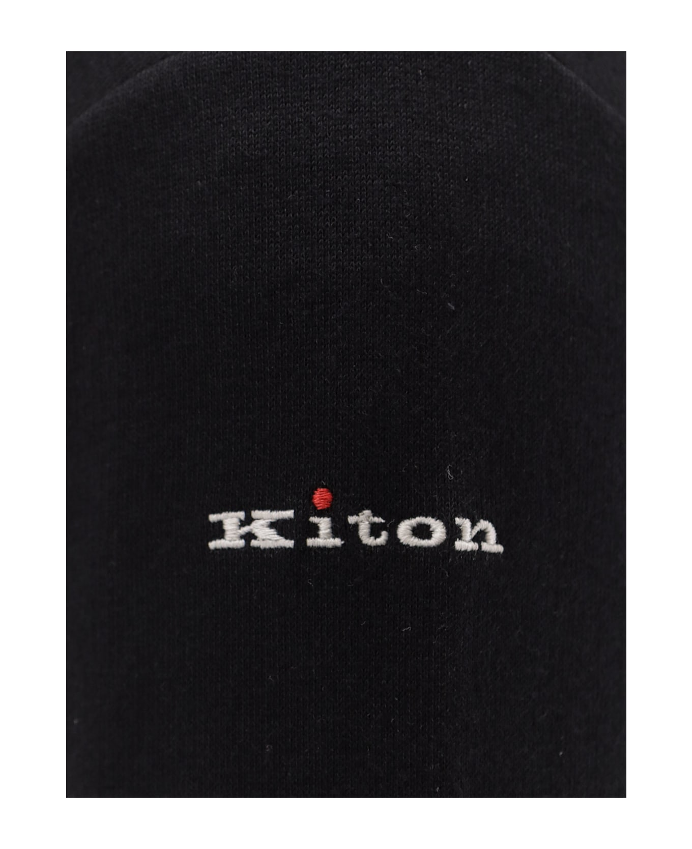 Kiton Cotton Jumpsuit With Contrasting Trims - Black