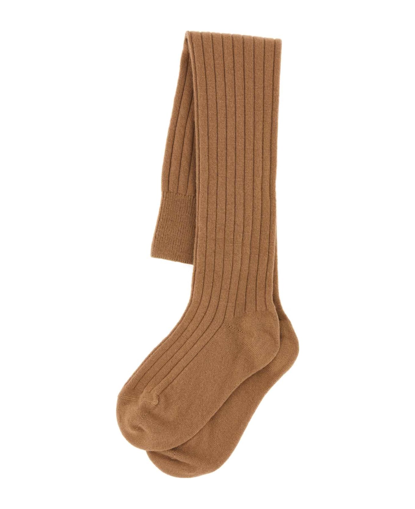 Prada Camel Stretch Wool Blend Socks - CAMMELLO