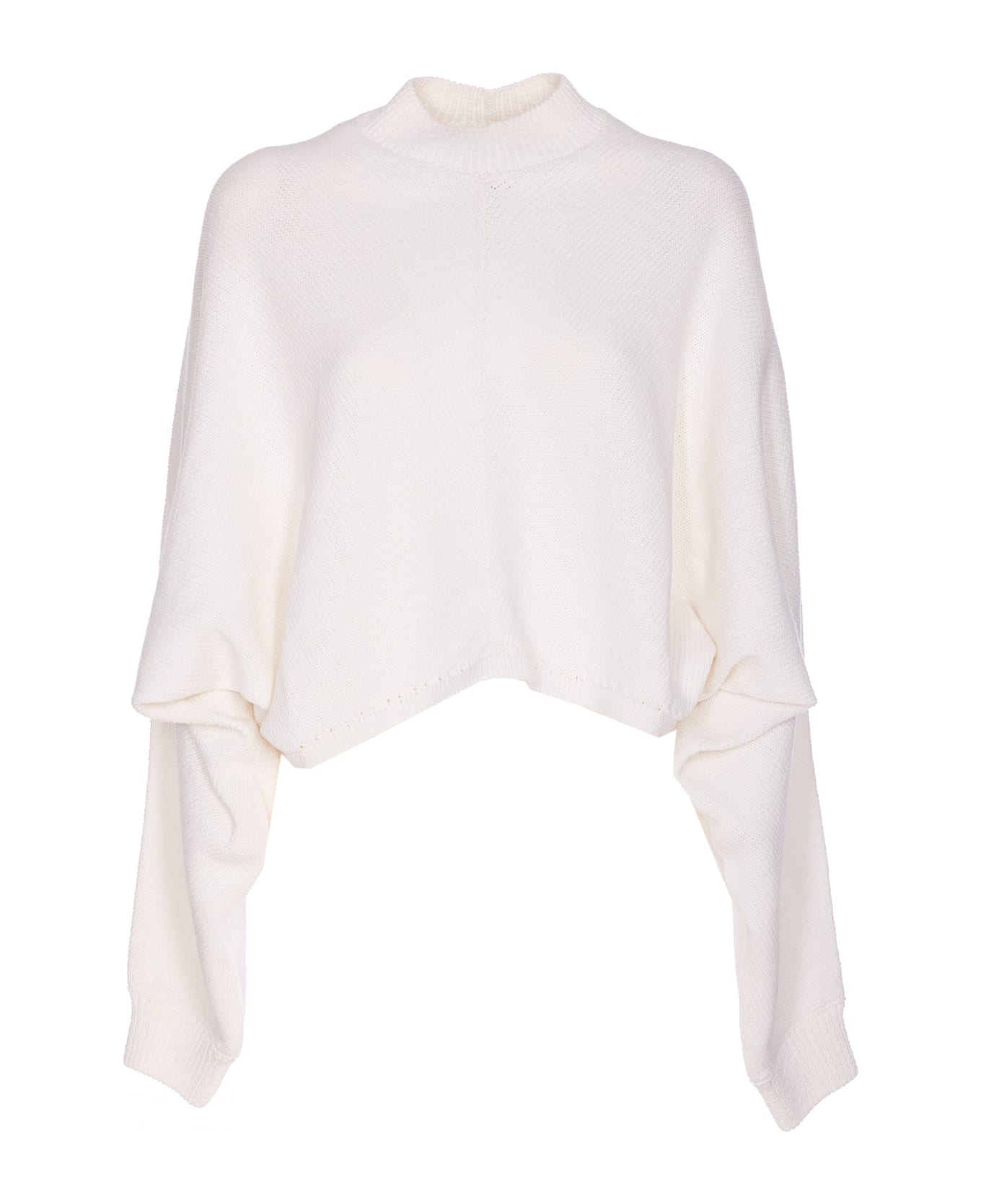 Alaia Open-back Pullover In Cotton And Linen Knit - White