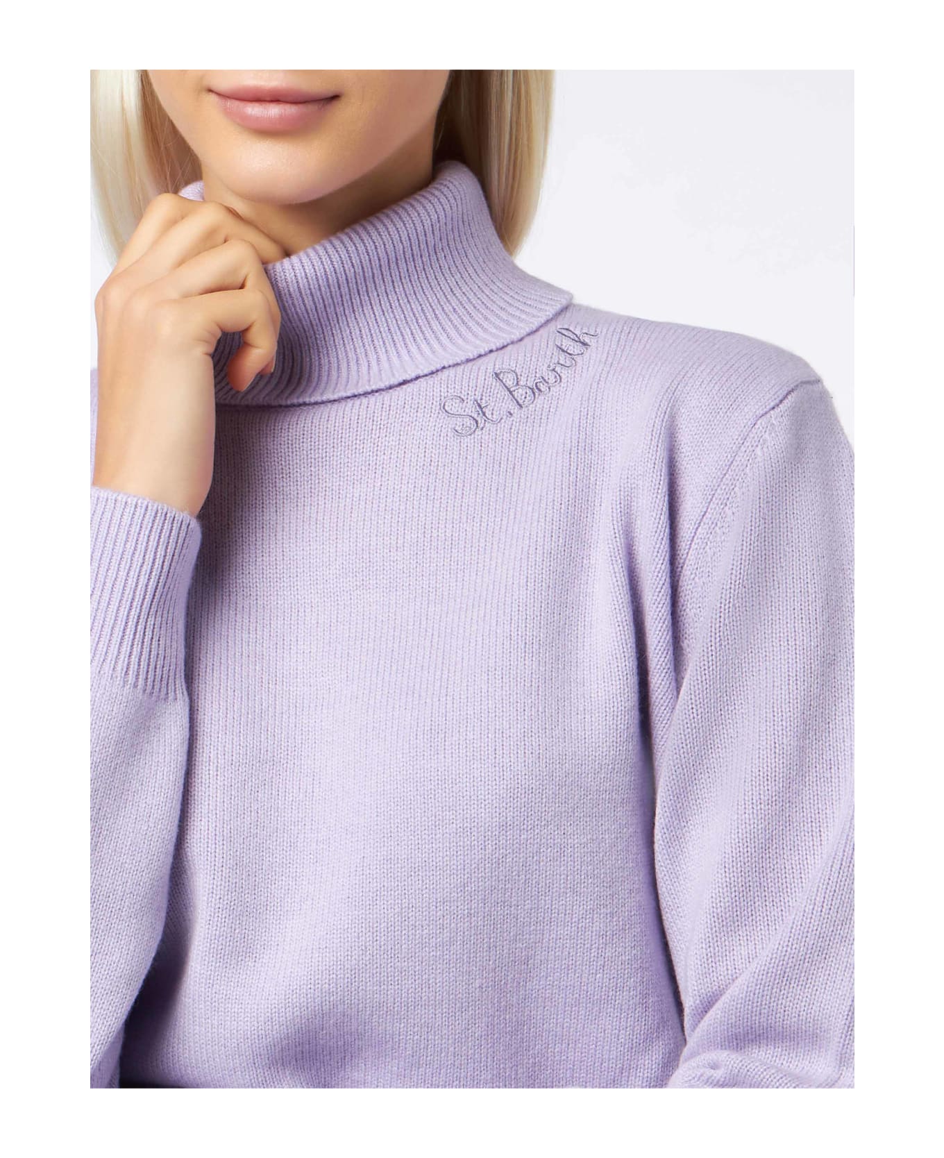 MC2 Saint Barth Woman Knitted Lilac Turtleneck Sweater - PINK