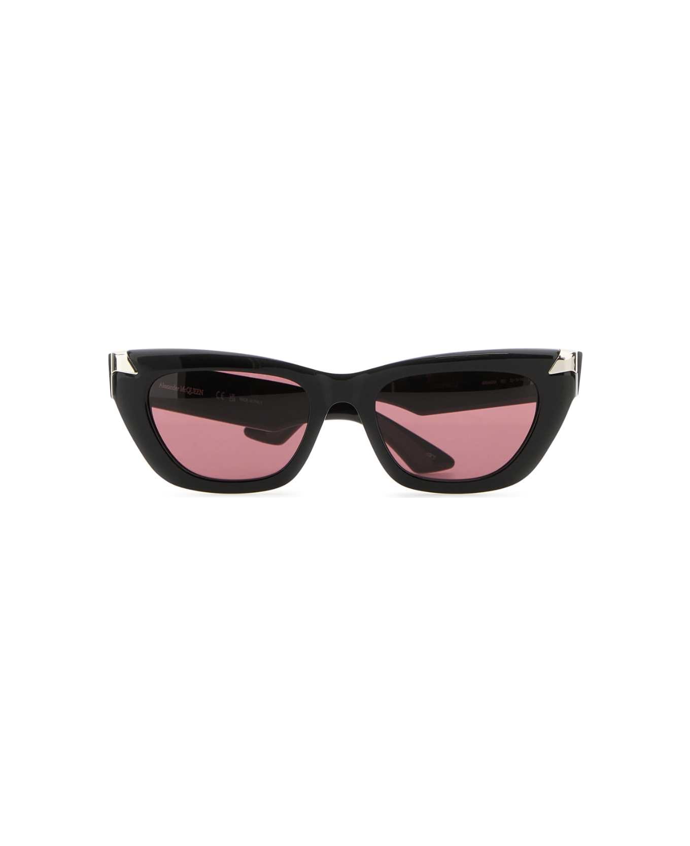 Alexander McQueen Black Acetate Punk Rivet Sunglasses - BLACKBLACKVIOLET
