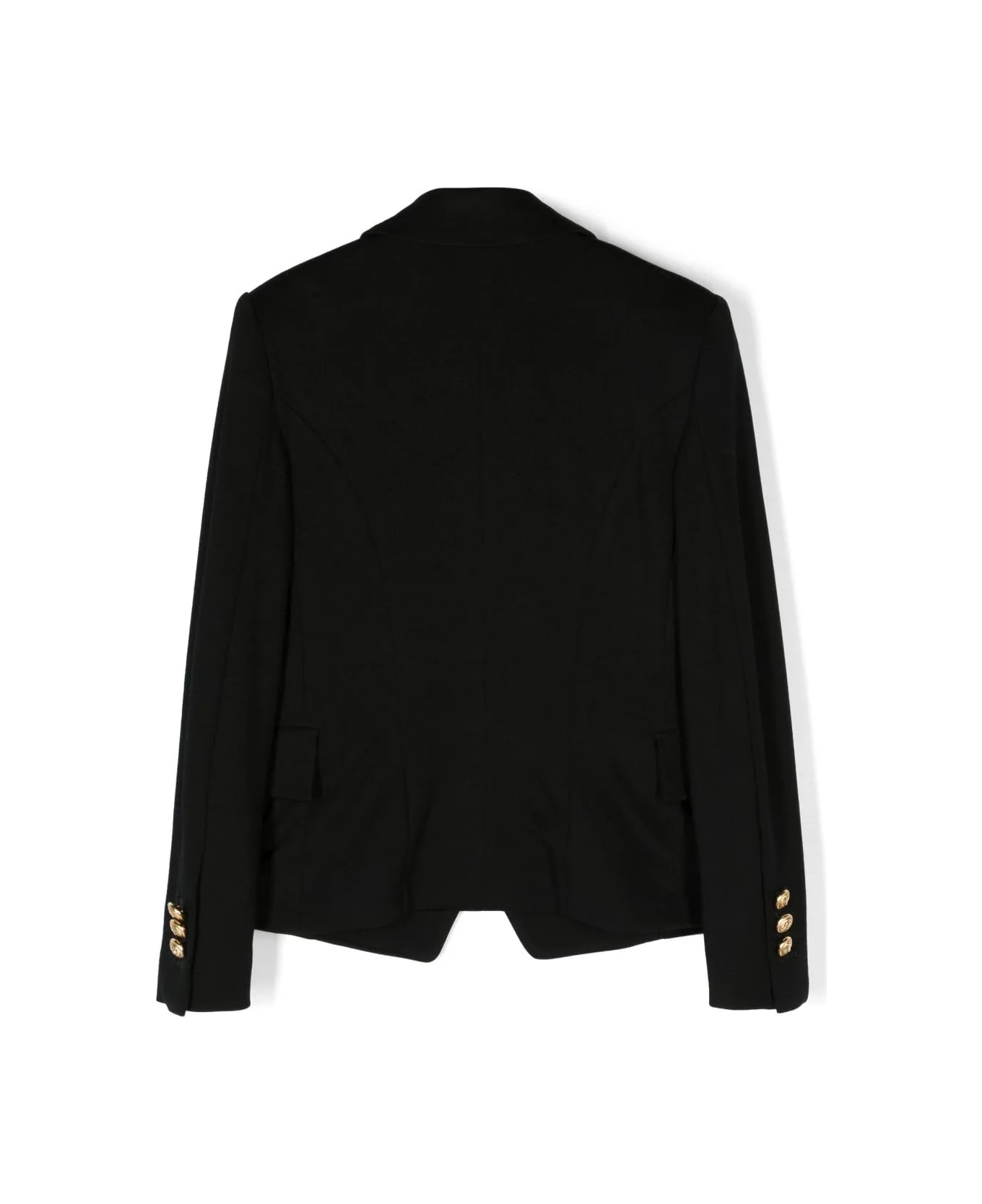 Balmain Double-breasted Blazer With Embossed Buttons - Black