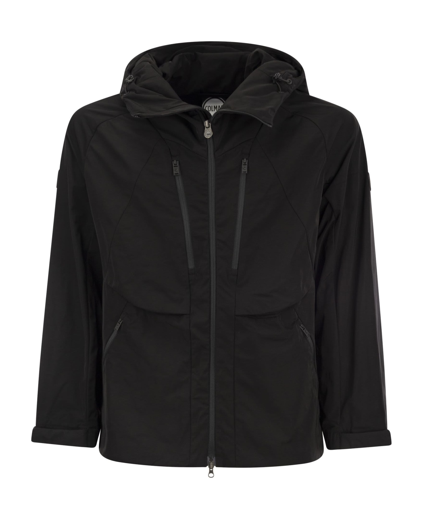 Colmar One-colour Hooded Jacket In Taffeta - Black