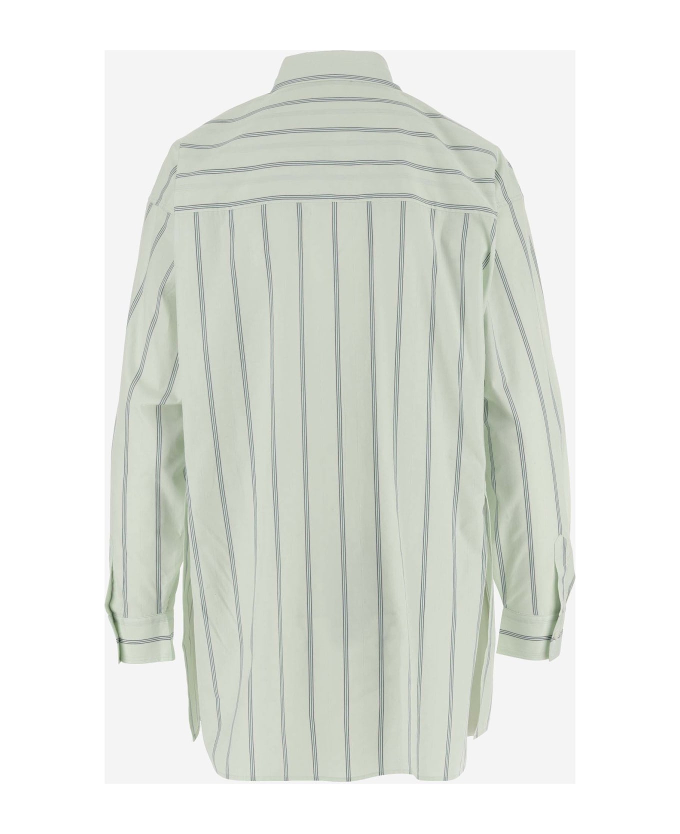 Aspesi Cotton Shirt With Striped Pattern - Green シャツ