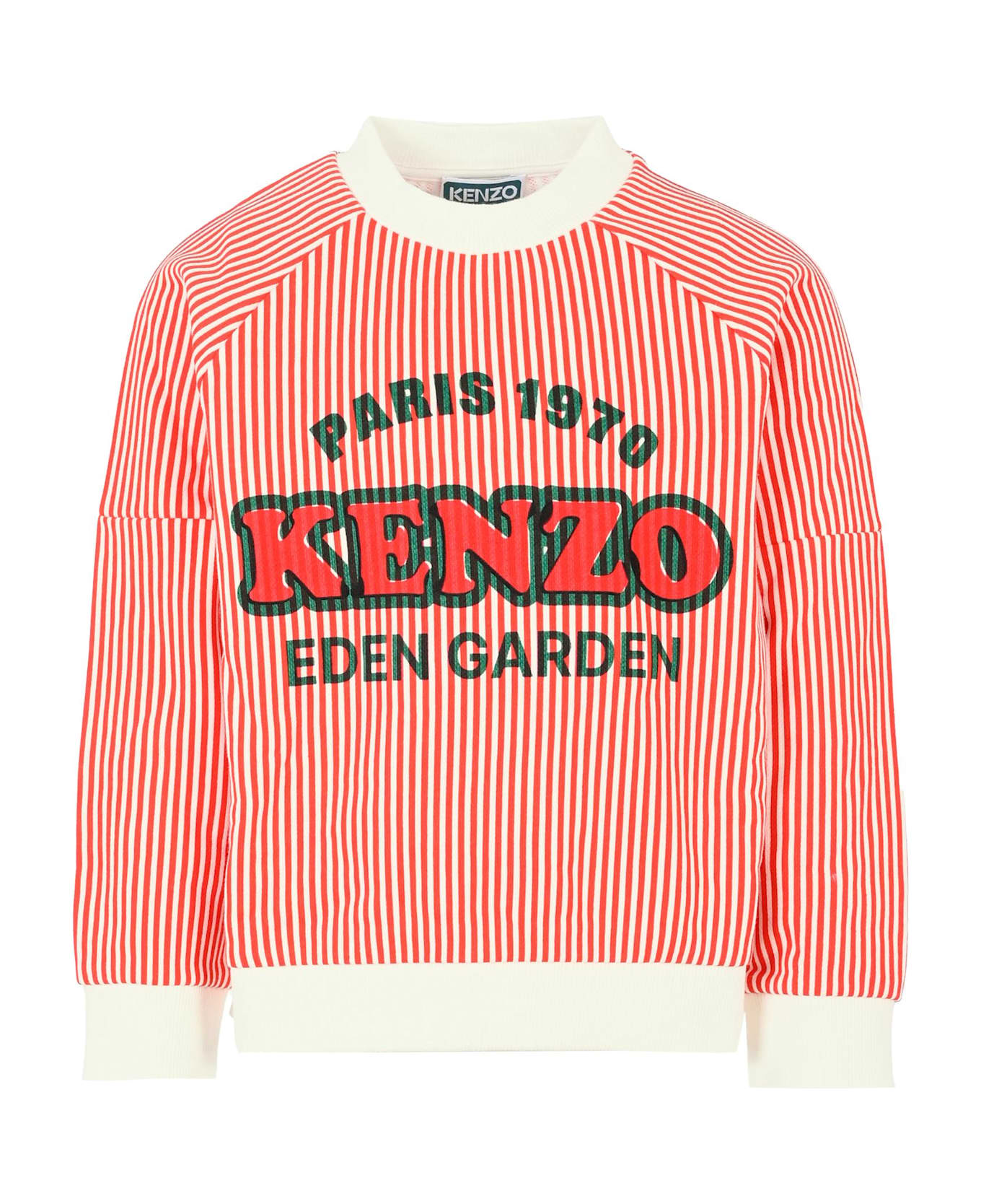 Kenzo Kids Red Sweatshirt For Girl With Logo - Red