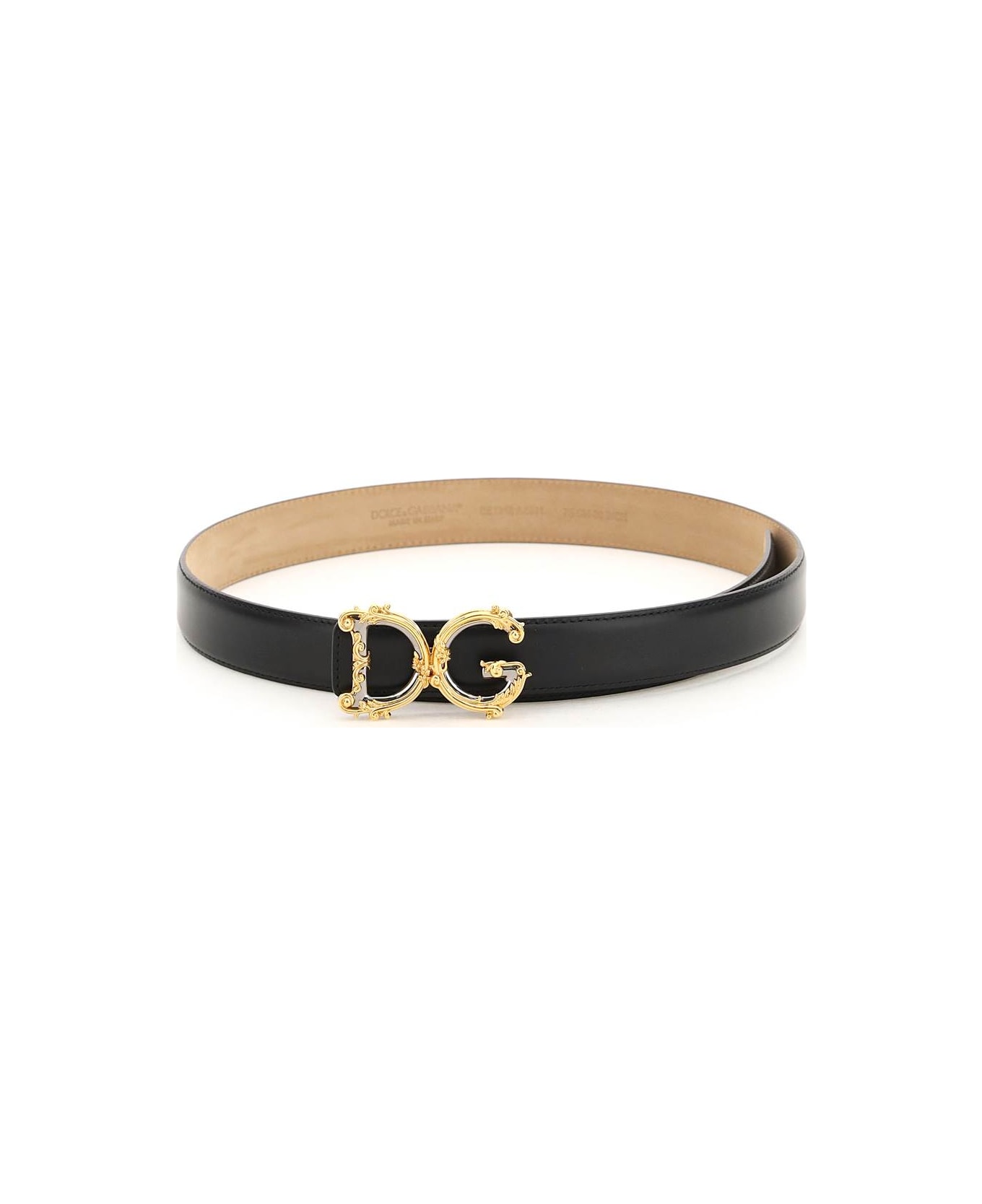 Dolce & Gabbana Dg Buckle Leather Belt - black ベルト