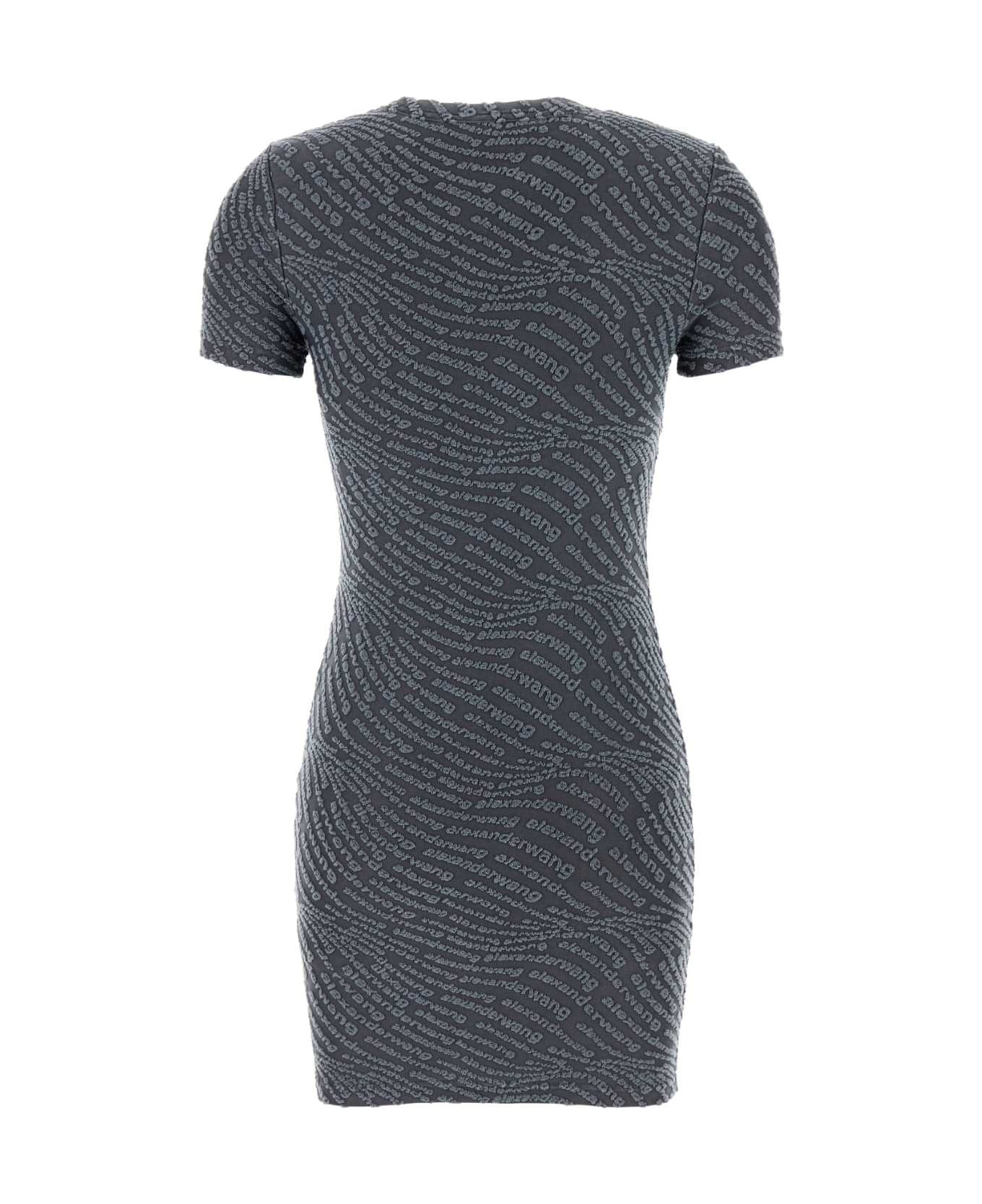 T by Alexander Wang Dark Grey Stretch Polyester Mini Dress - GRAPHITE