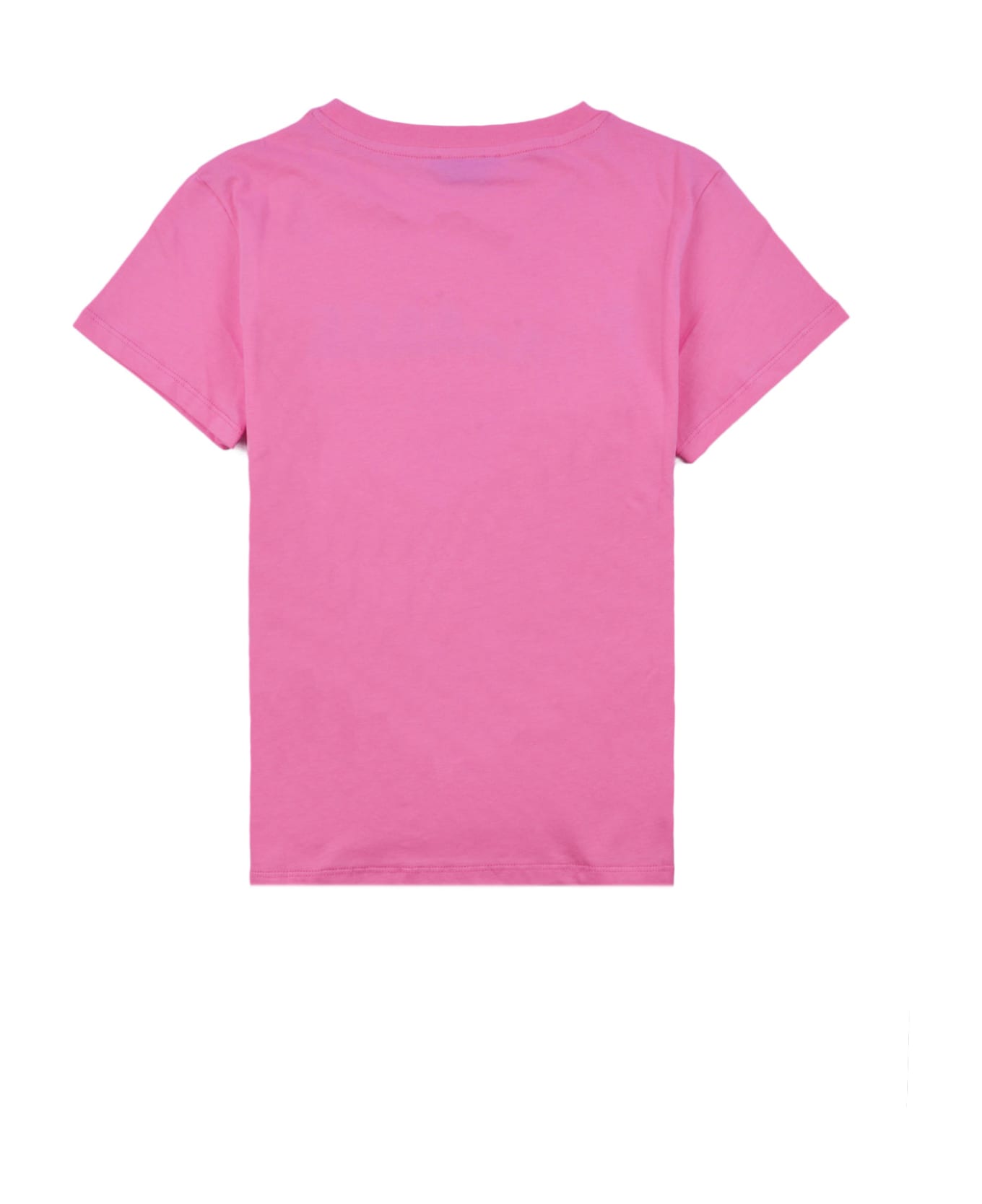 Balmain Cotton T-shirt With Balmain Rhinestone Logo - Rose