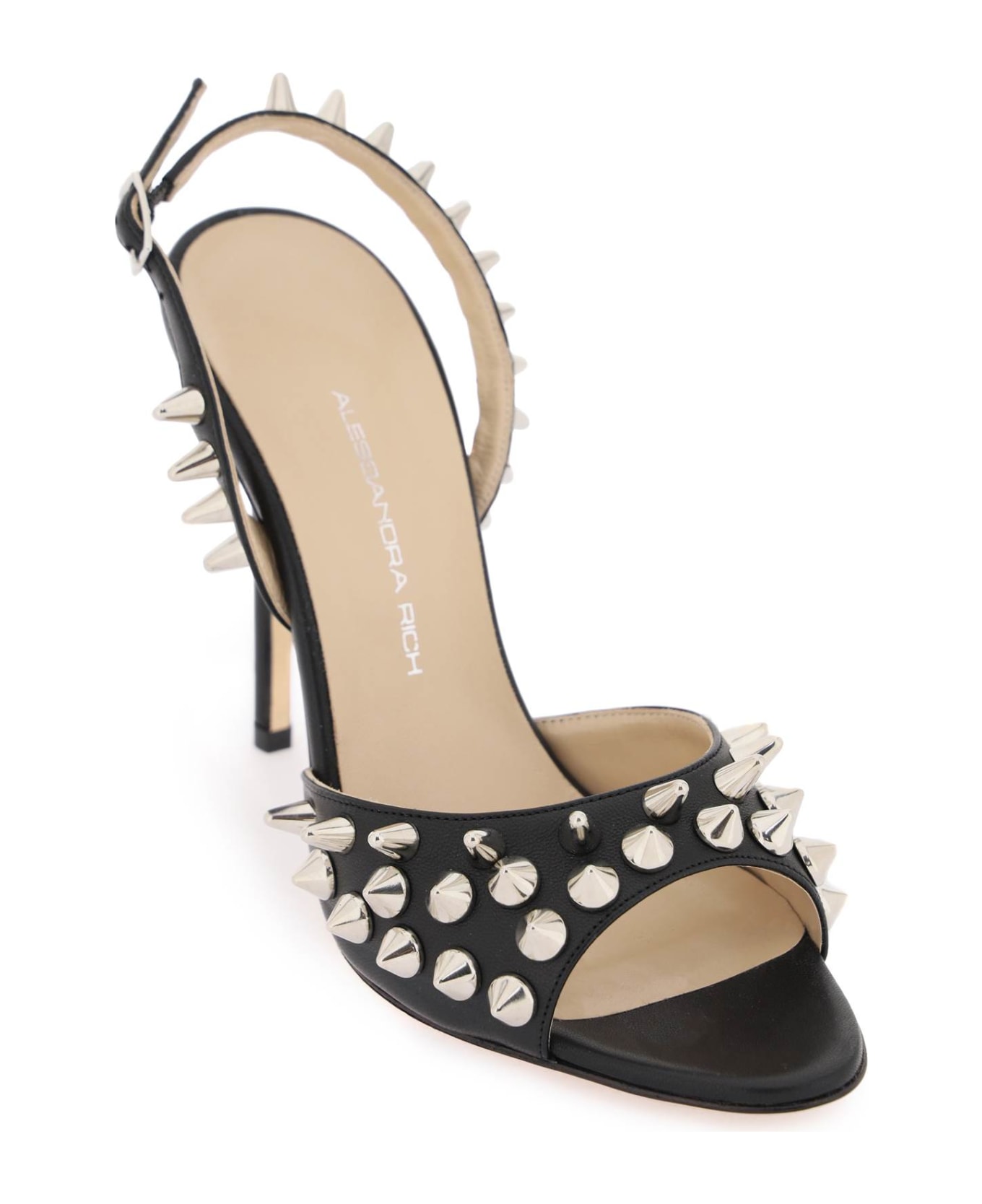 Alessandra Rich Sandals With Spikes - BLACK (Black)