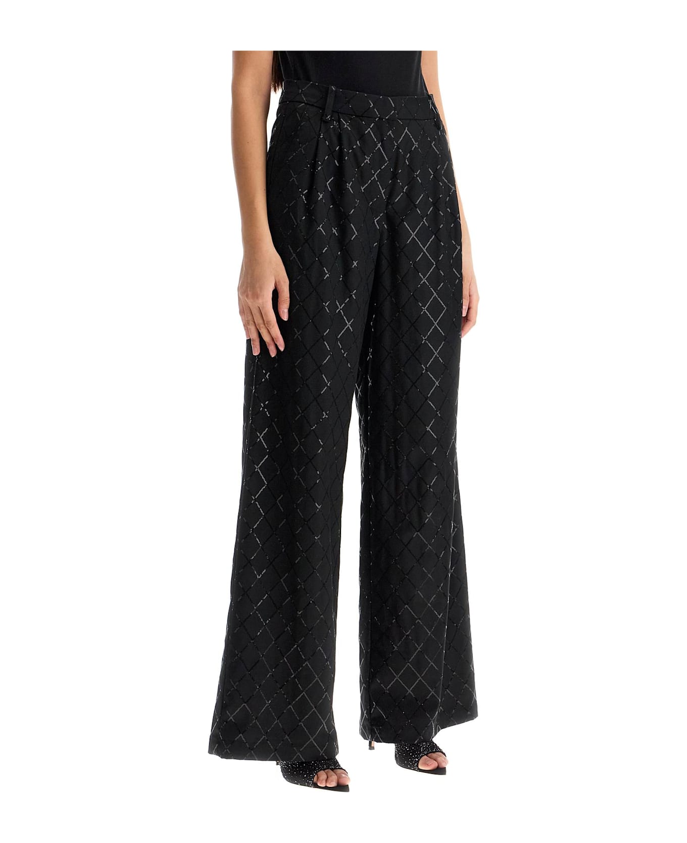 Rotate by Birger Christensen Wide Pants With Sequins. - BLACK (Black)