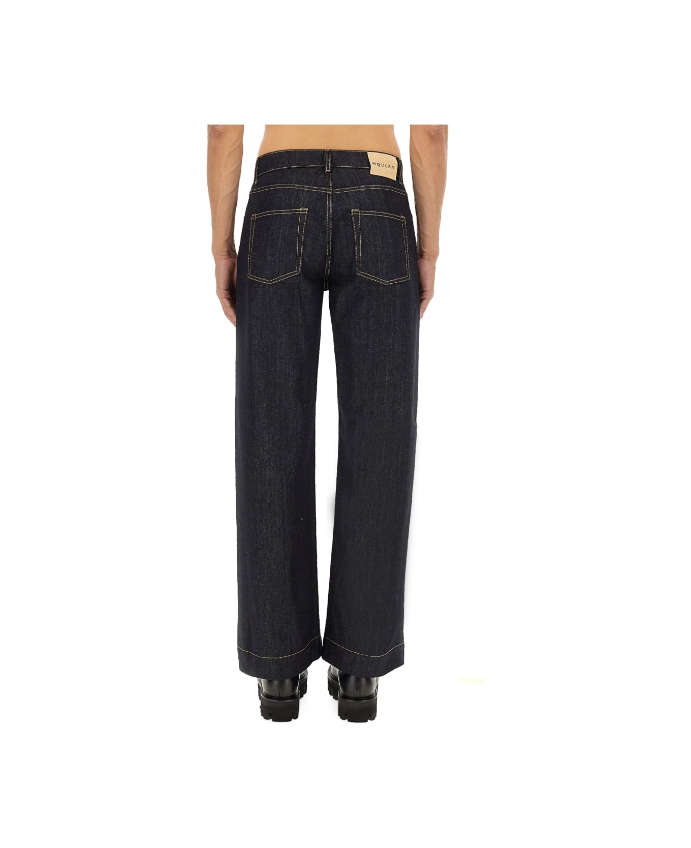 Alexander McQueen Wide Leg Jeans - DENIM