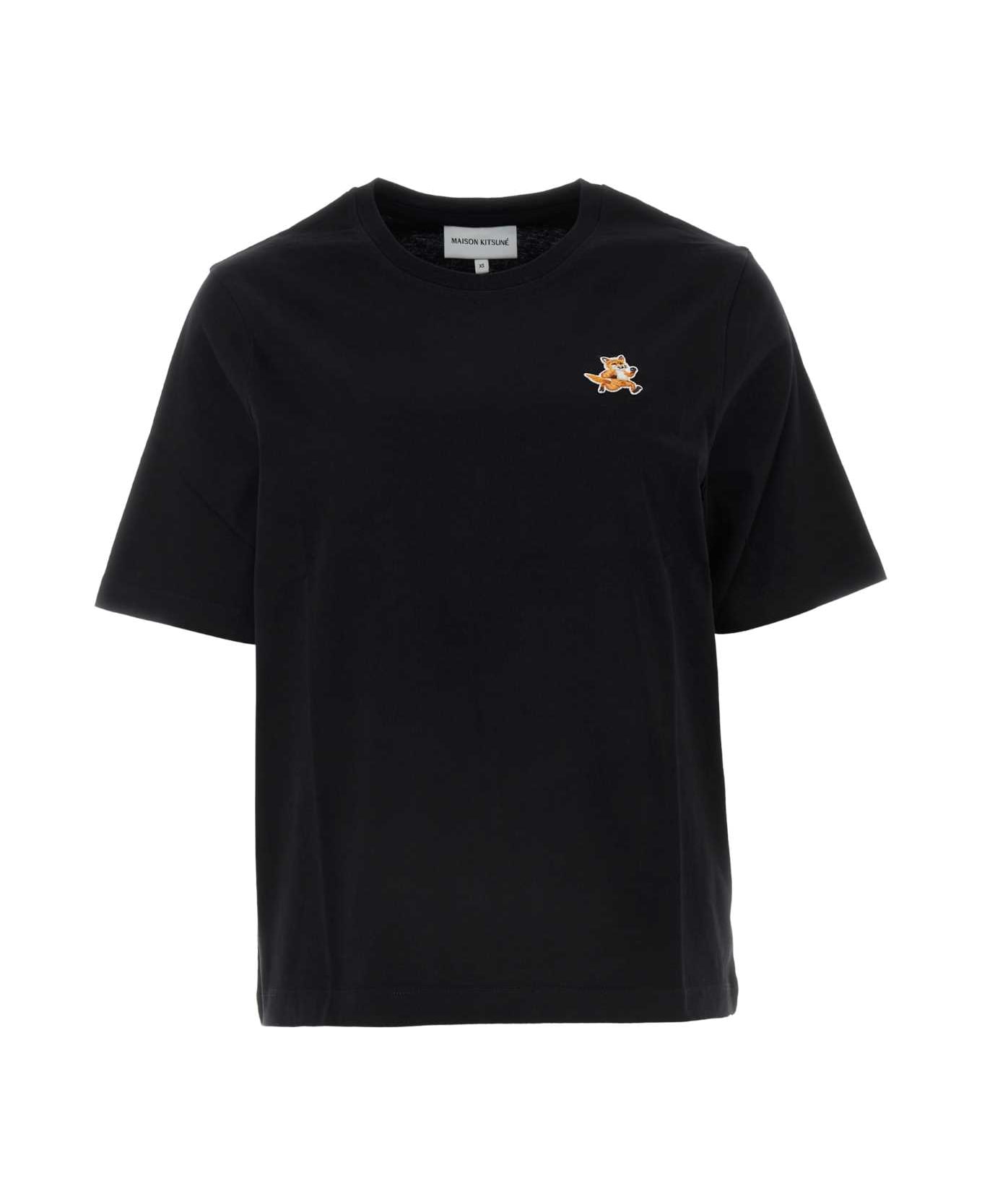 Maison Kitsuné Black Cotton T-shirt - BLACK