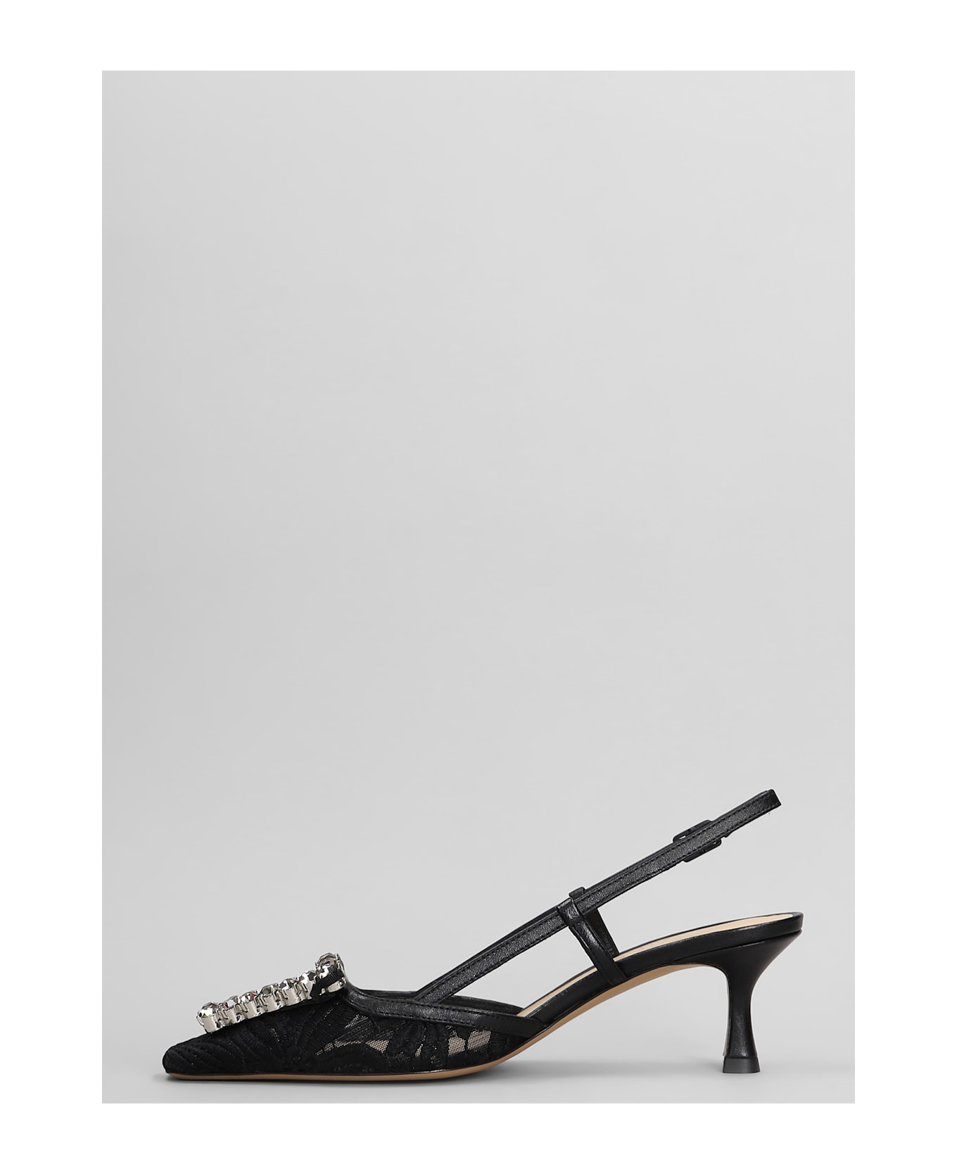 Roberto Festa Vittoria Pumps In Black Leather And Fabric - black