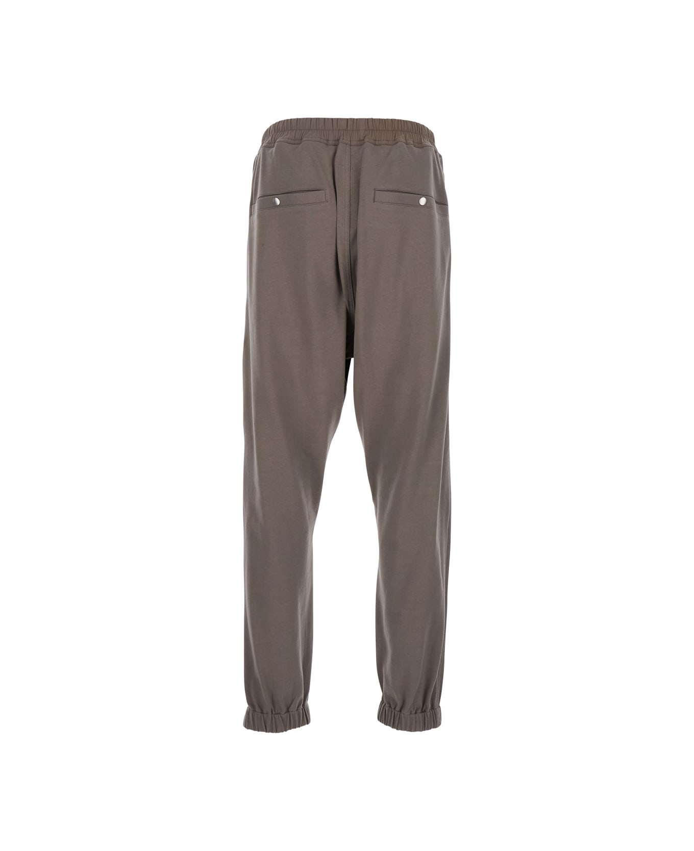Rick Owens 
tecuatl
 Grey Pants With Elastic Waist With Drawstring And Zip At The Ankles In Cotton Man - Dust