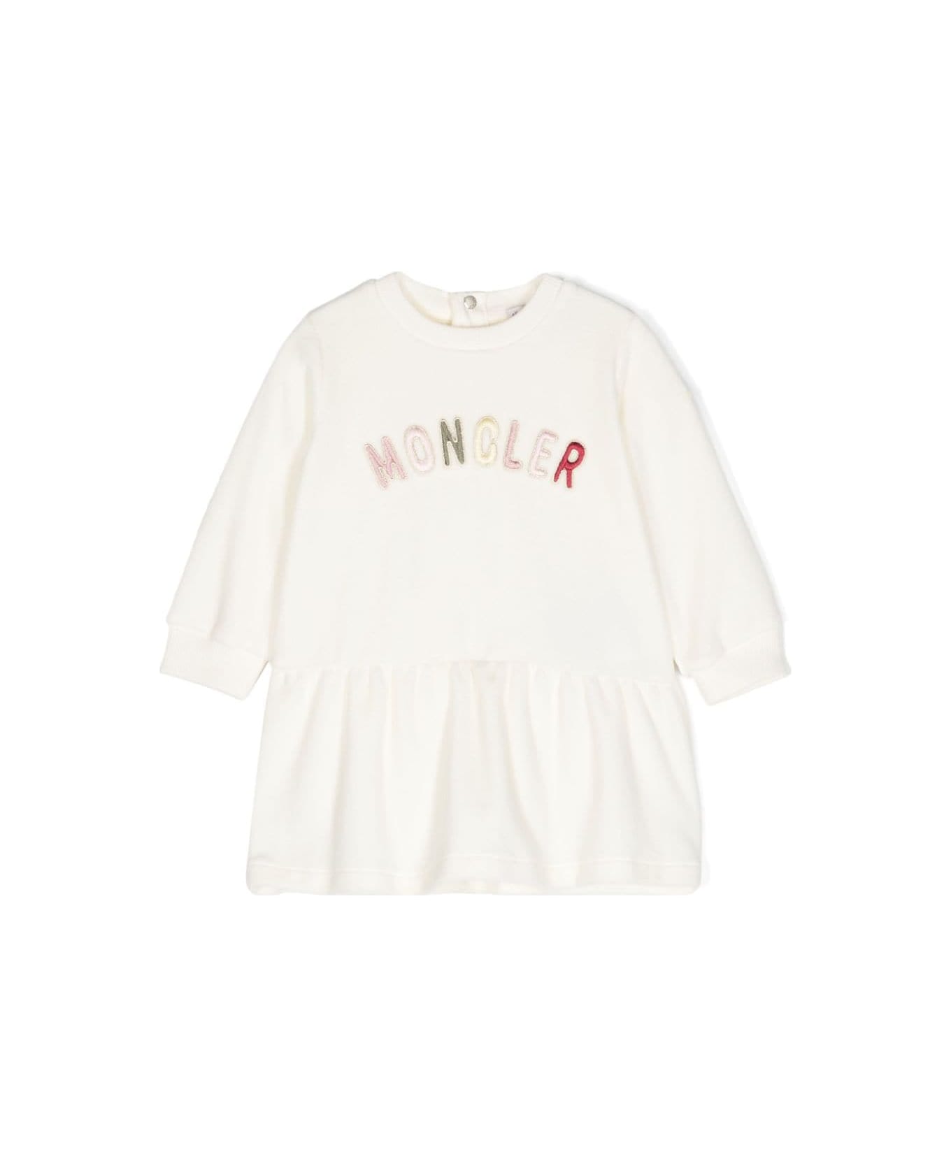 Moncler Cream Baby Girl Dress - White