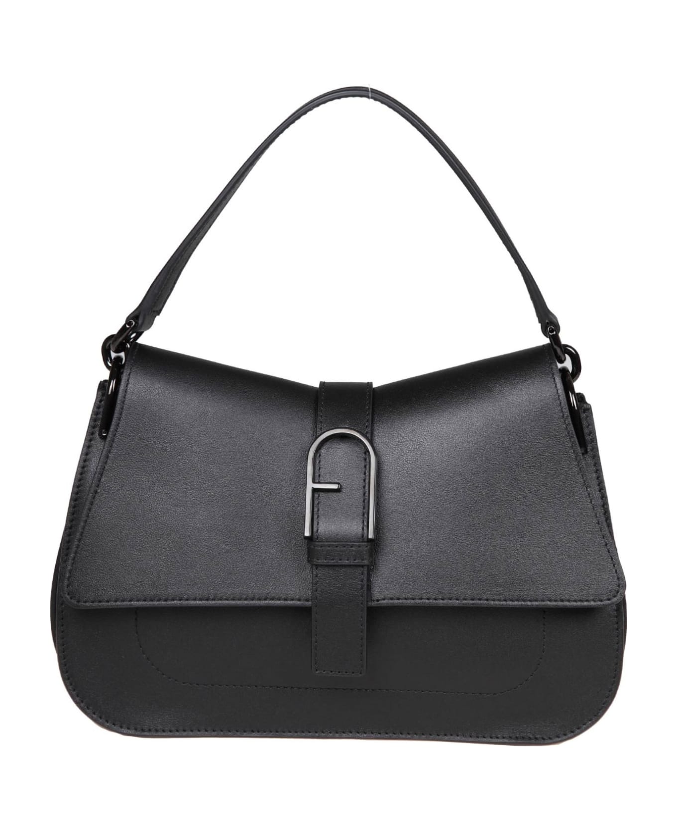Furla Flow Handbag In Black Leather - Nero