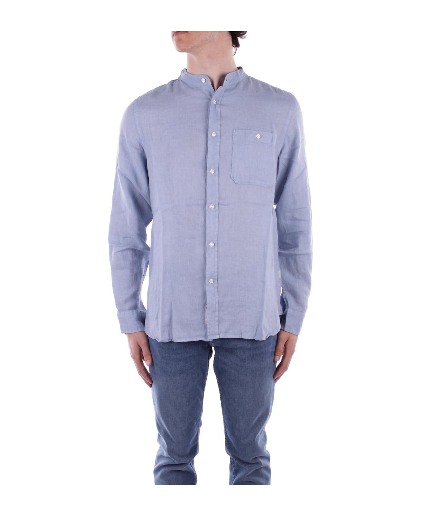 Woolrich Long-sleeved Buttoned Shirt - Clear Blue
