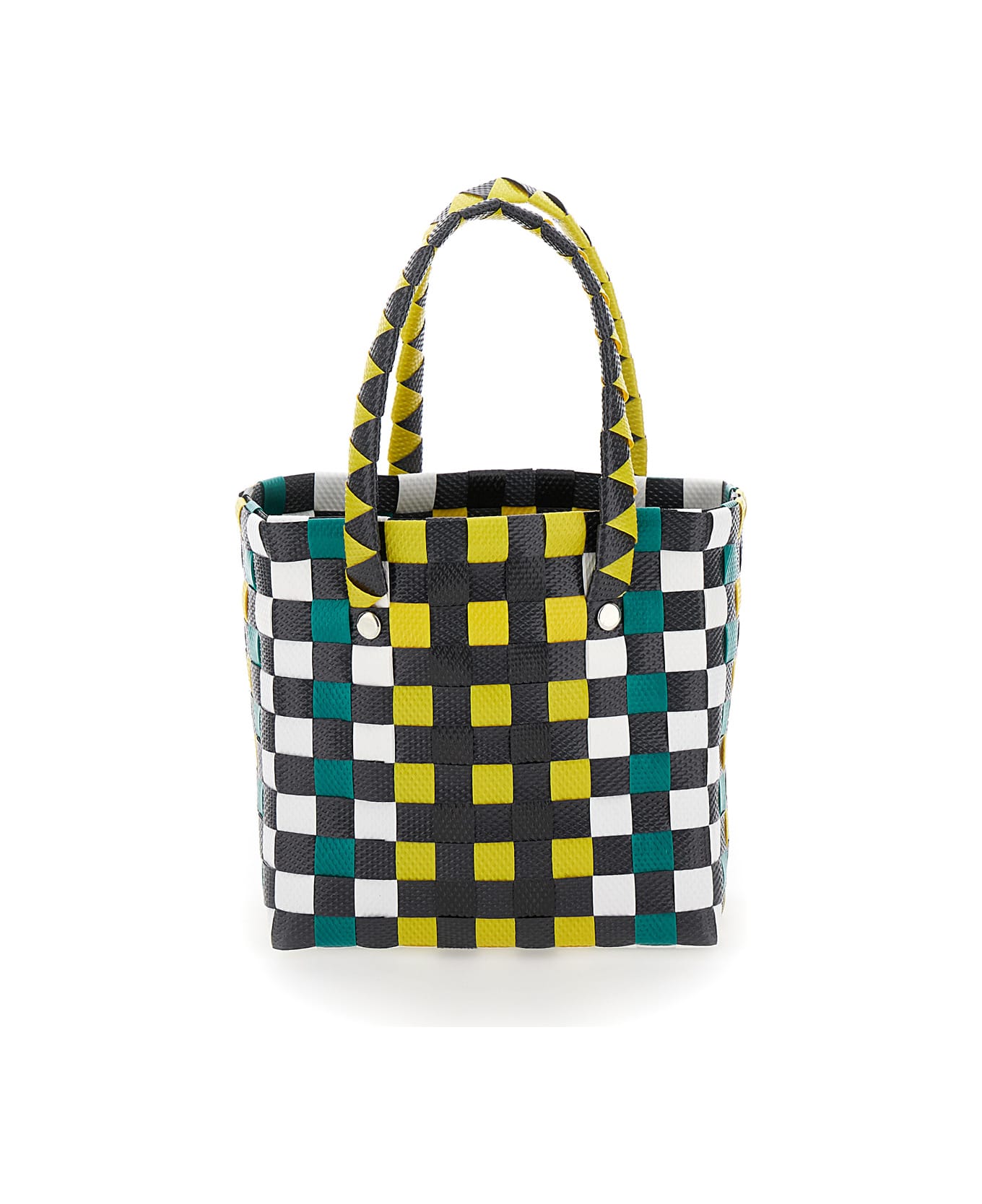 Marni 'micro Basket' Multicolor Handbag With Logo Plaquef In Woven Material Girl - Multicolor アクセサリー＆ギフト