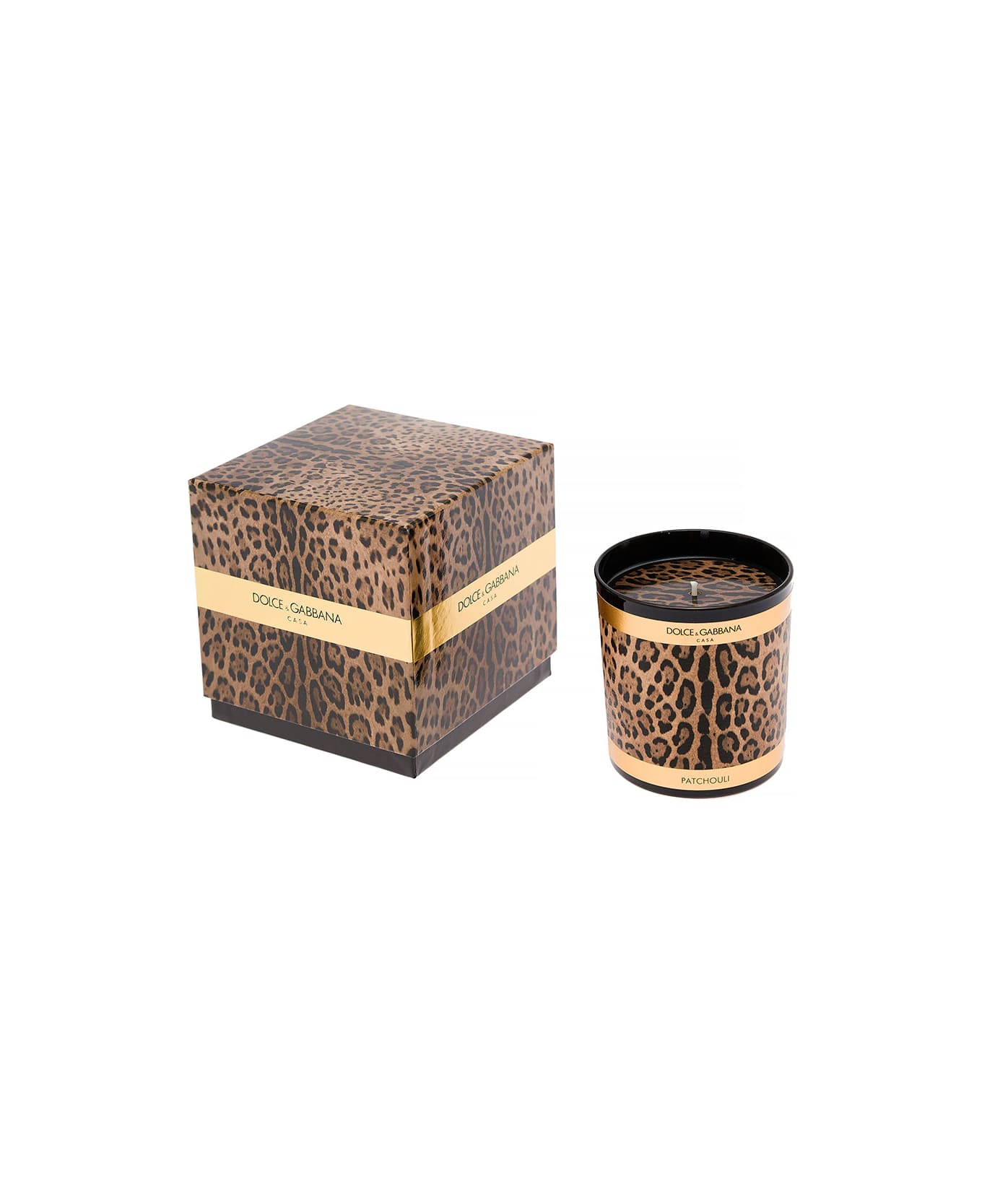 Dolce & Gabbana Patchouli Scented Candle With Leopard Print - Multicolor
