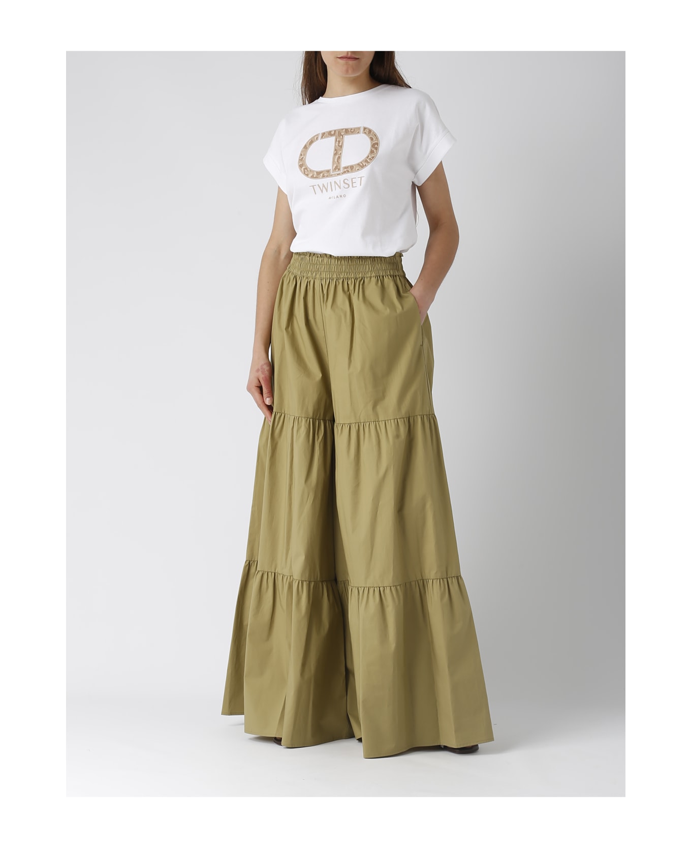 TwinSet Cotton Trousers - MILITARE