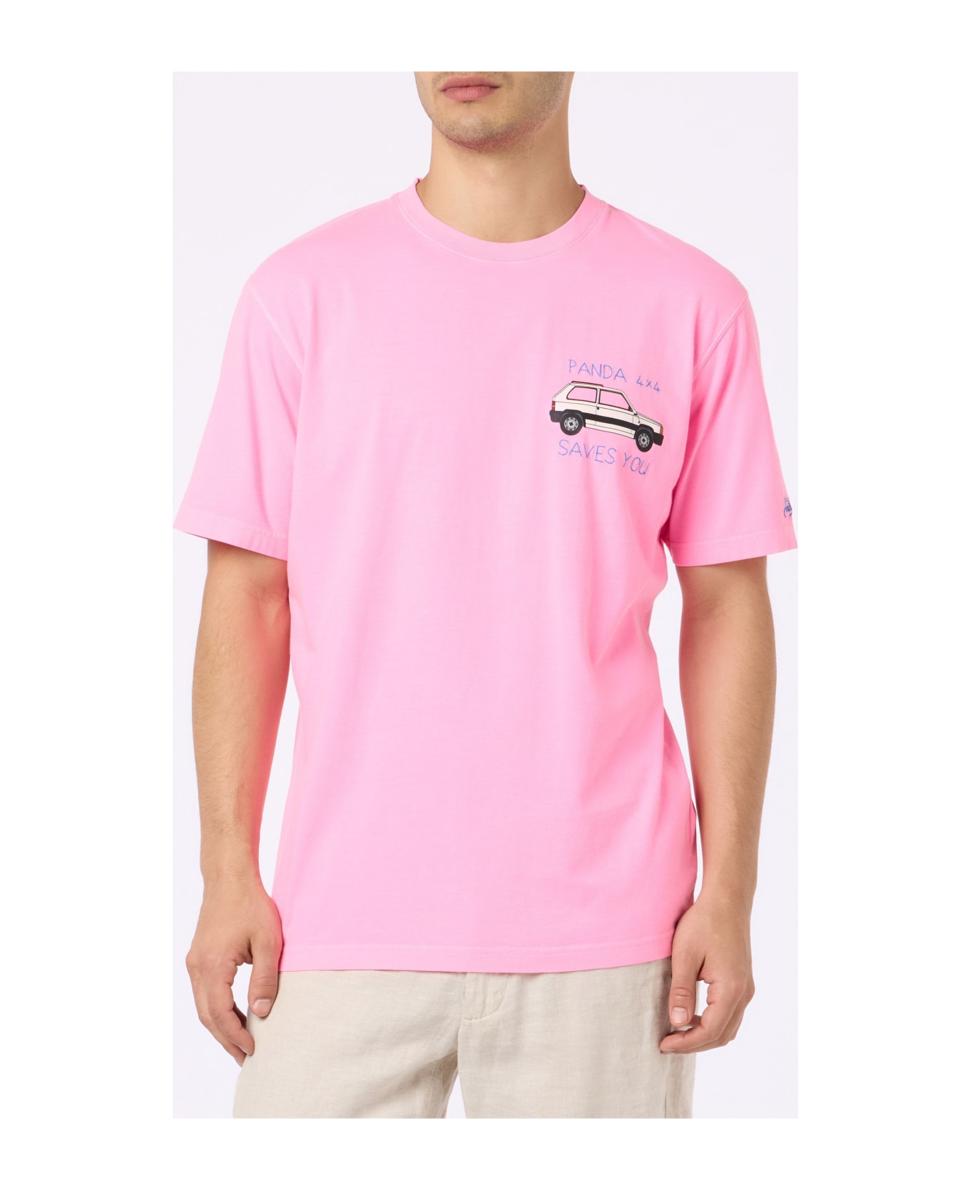 MC2 Saint Barth Cotton T-shirt With Panda Print And Embroidery | Fiat Panda Special Edition - PINK