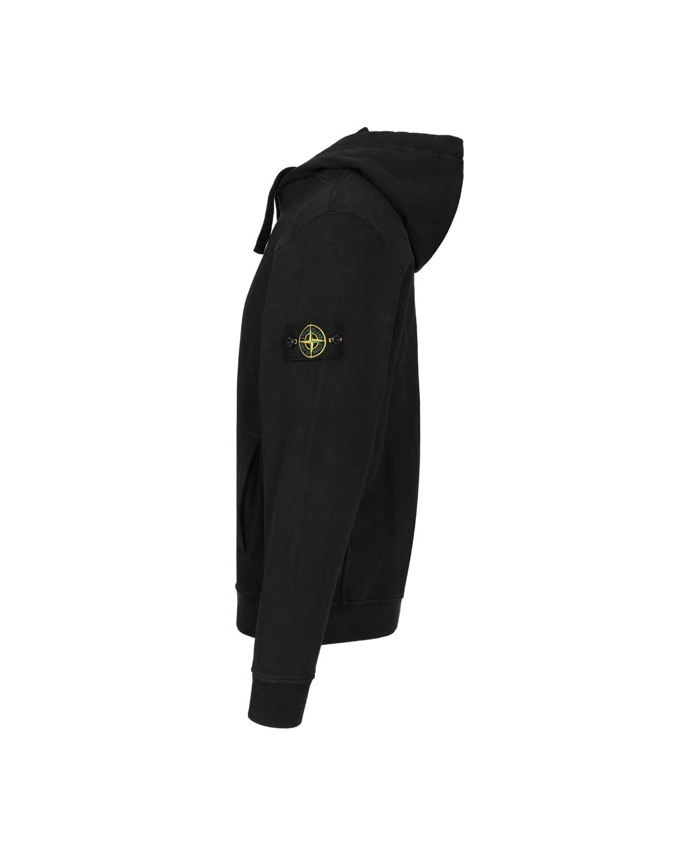 Stone Island Organic Cotton Hoodie - BLACK