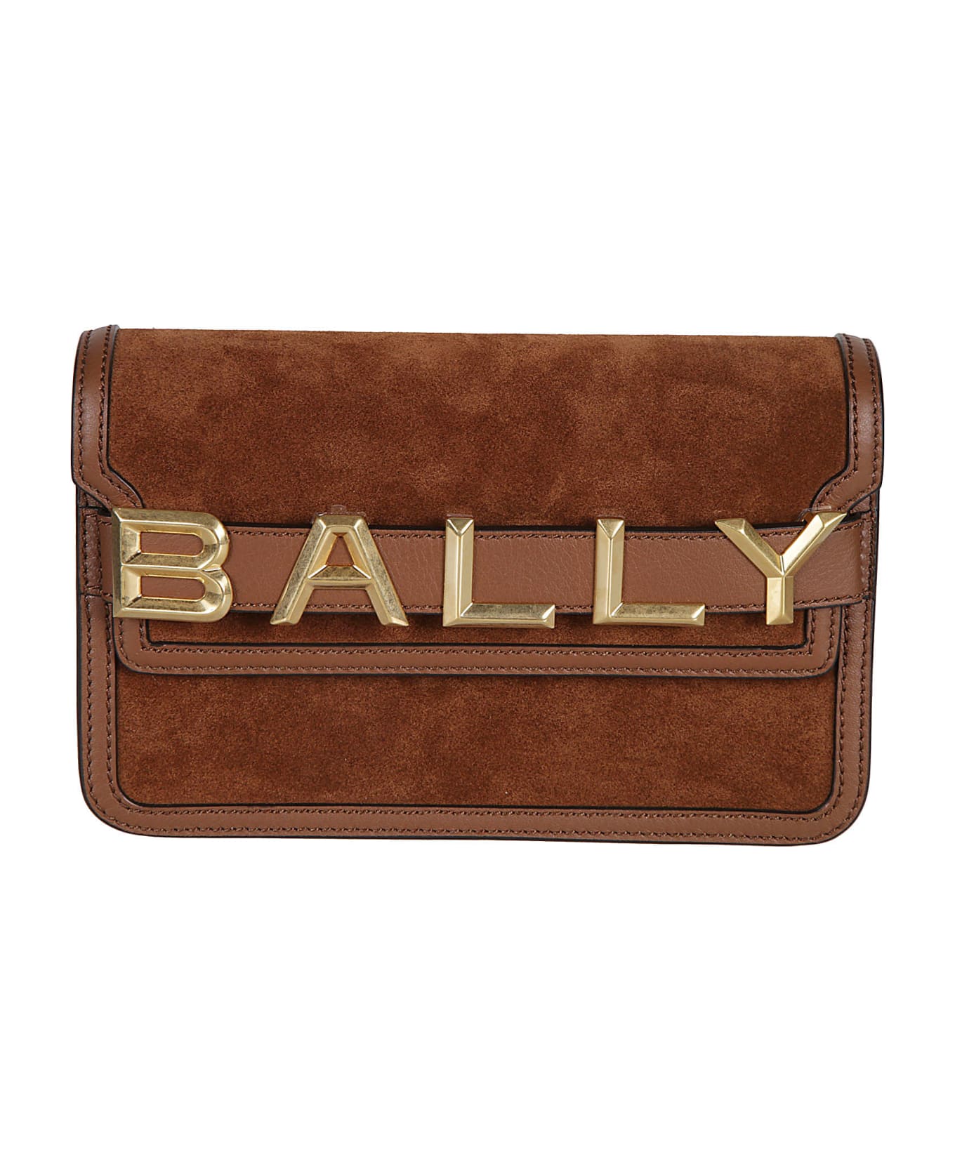 Bally Logo Front Flap Shoulder Bag - Gold