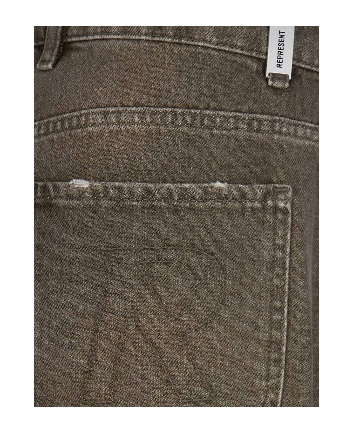 REPRESENT Jeans With Rewashed Effect - WASHED OLIVE