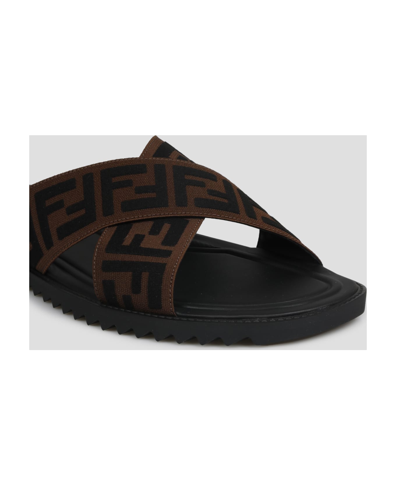 Fendi Ff Slide Sandals - Brown